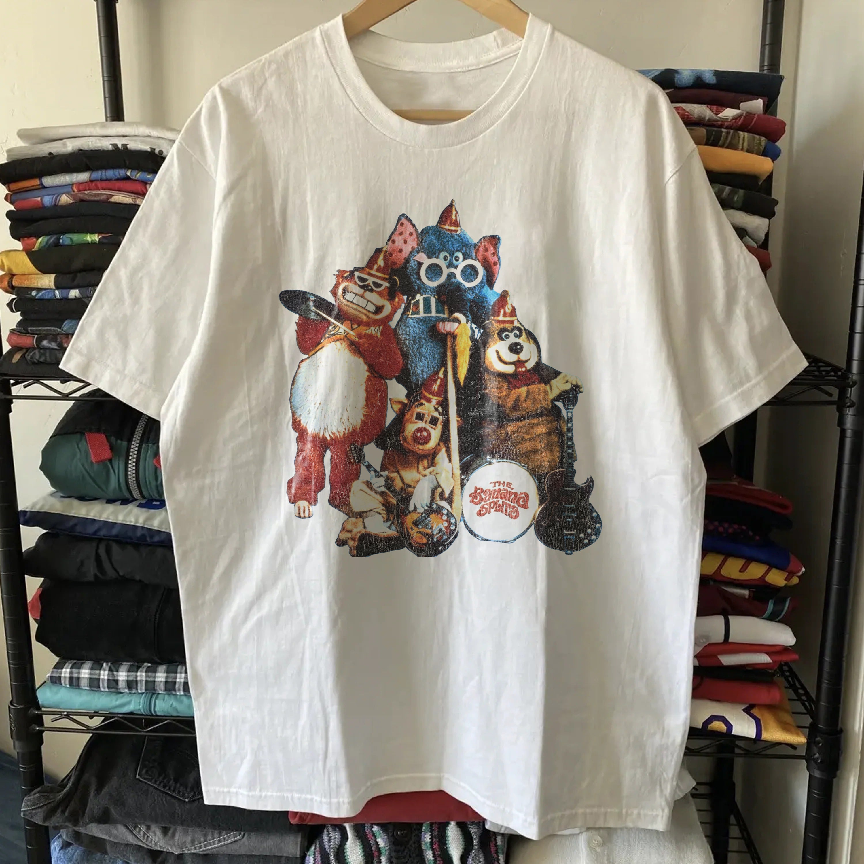 1971 Vintage Cartoon The Banana Splits Washed White Tee
