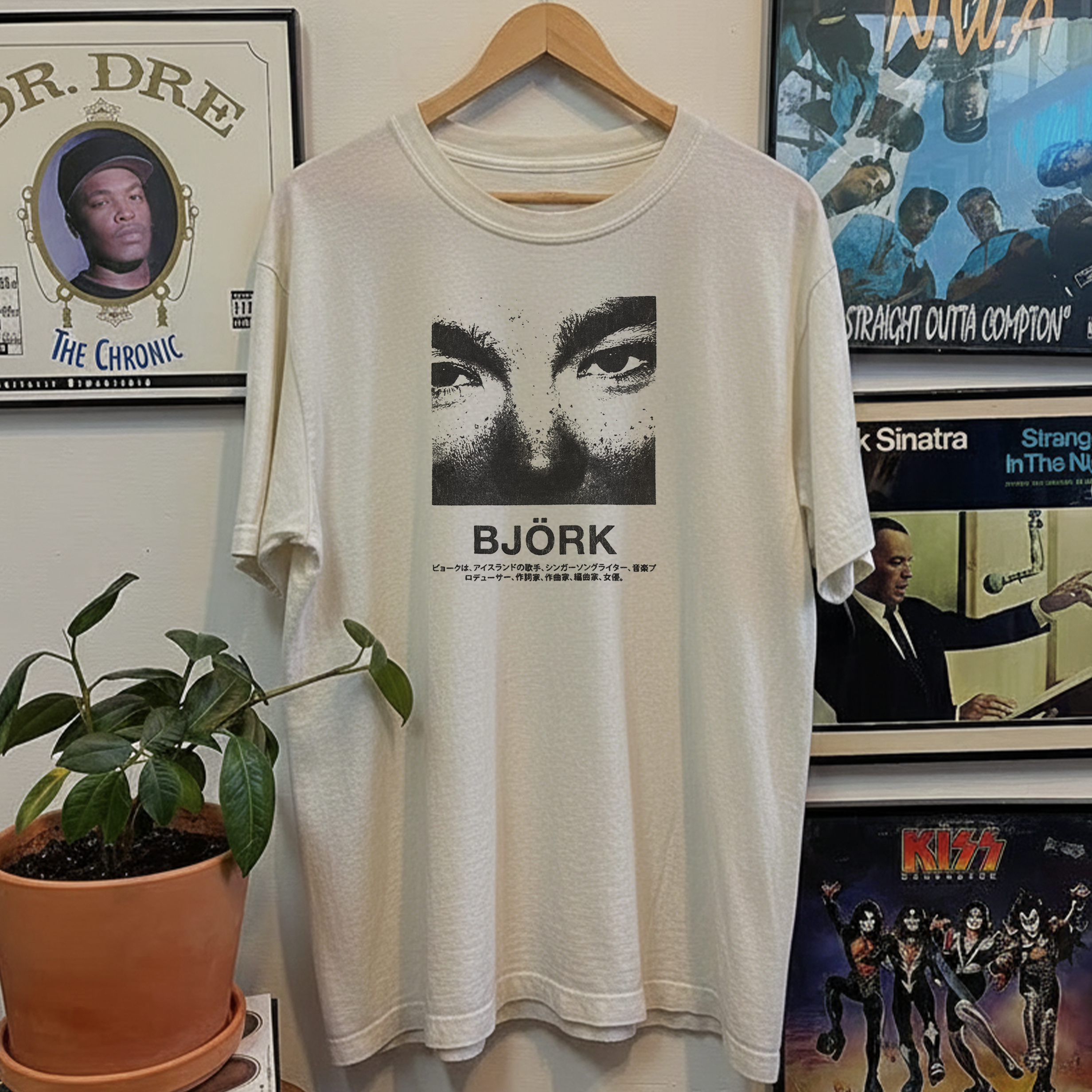 90s Bjork Washed White Tee