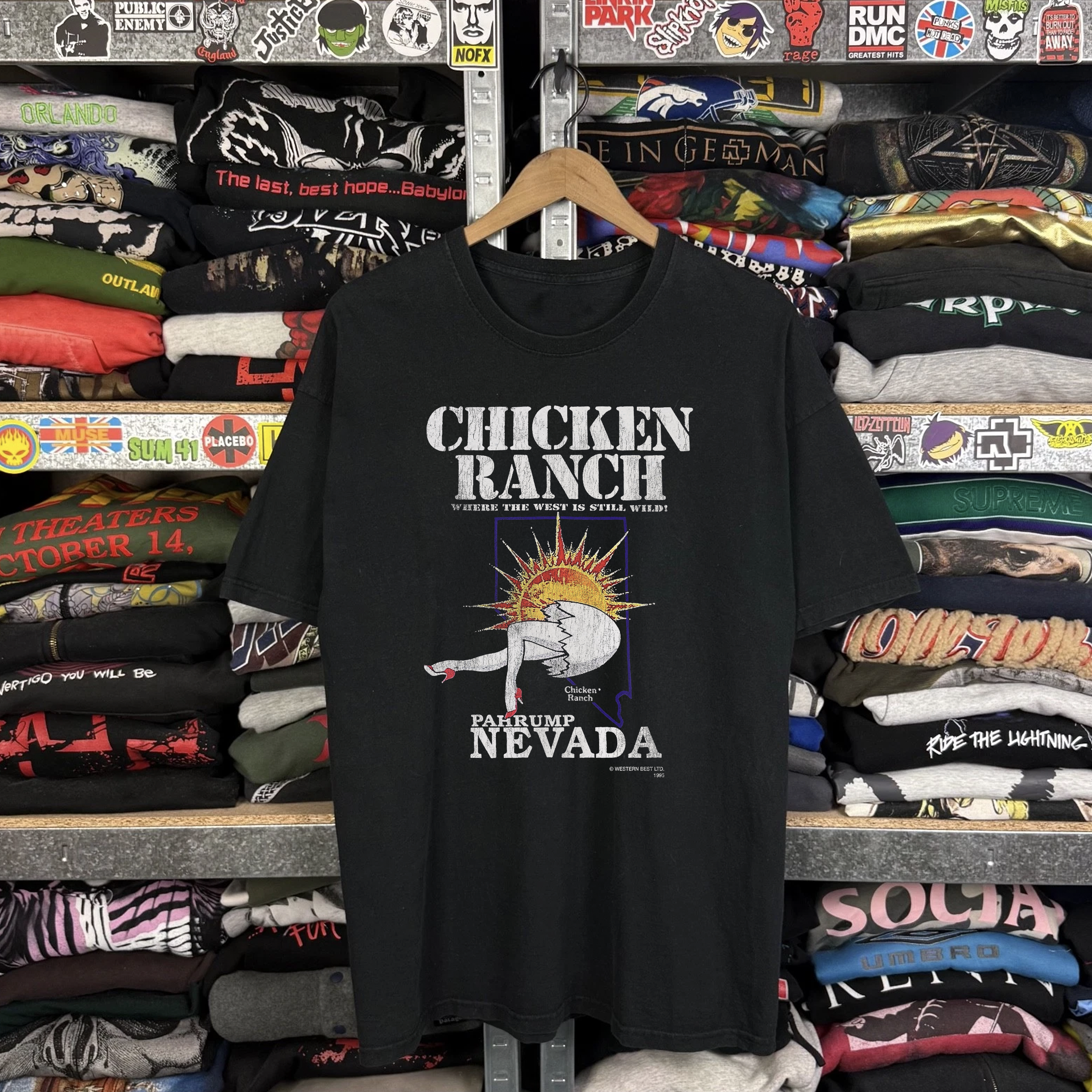 1995 Chicken Ranch Pahrump Nevada Washed Black Tee