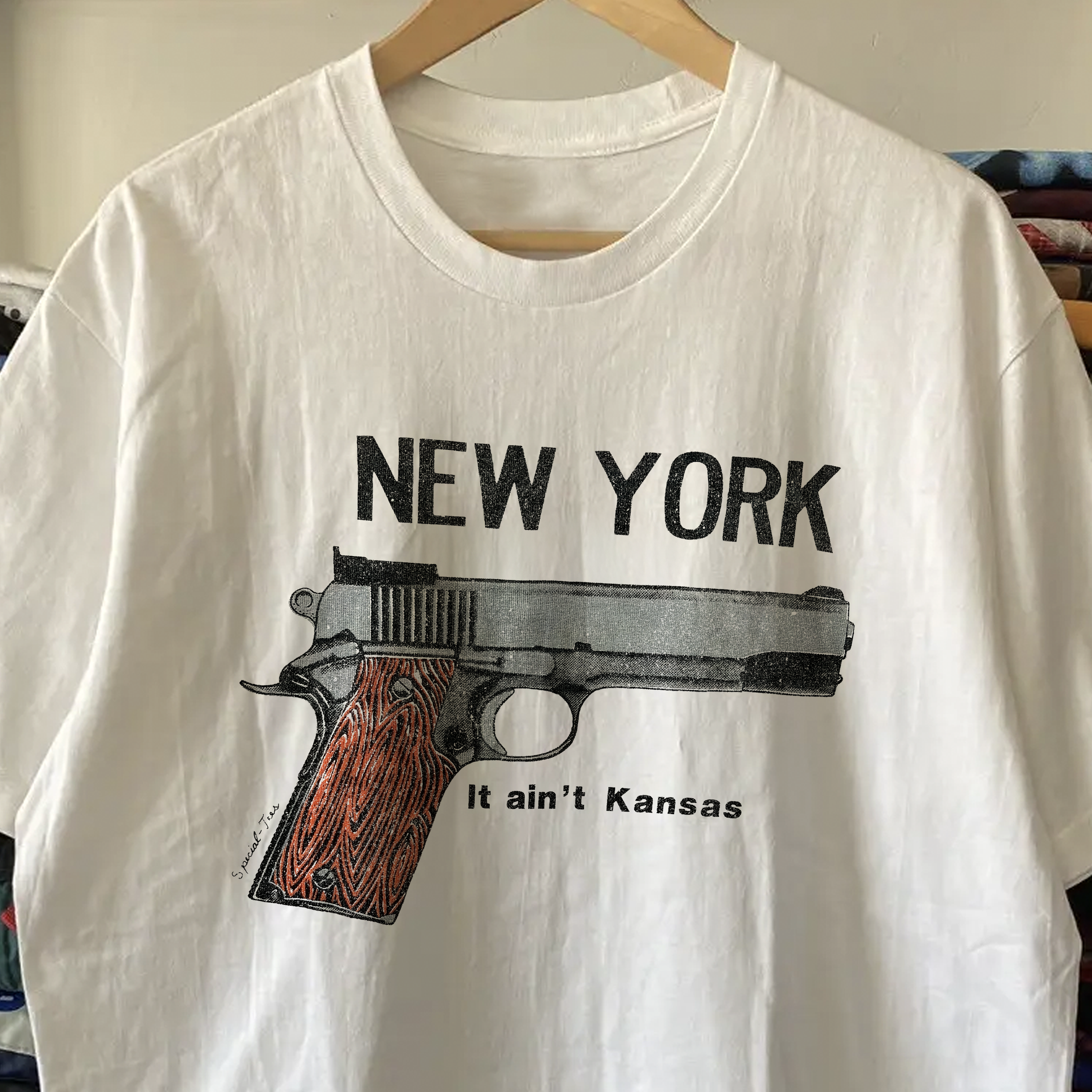 Rare New York Ain't Kansas Washed White Tee