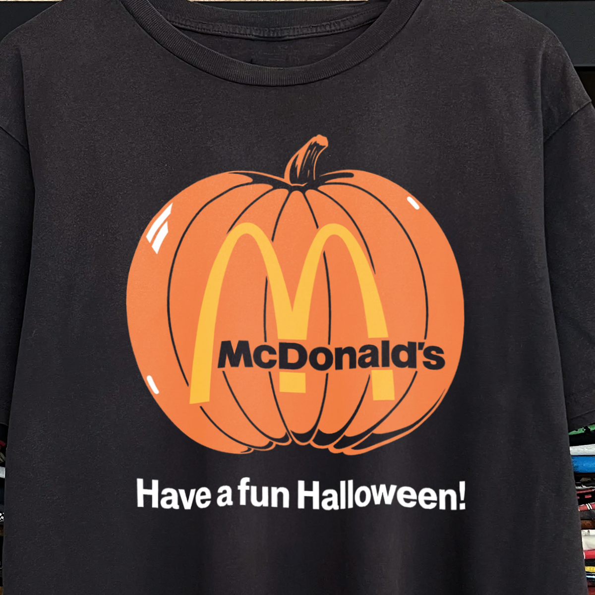 Rare McDonald's Halloween Promo Washed Black Tee
