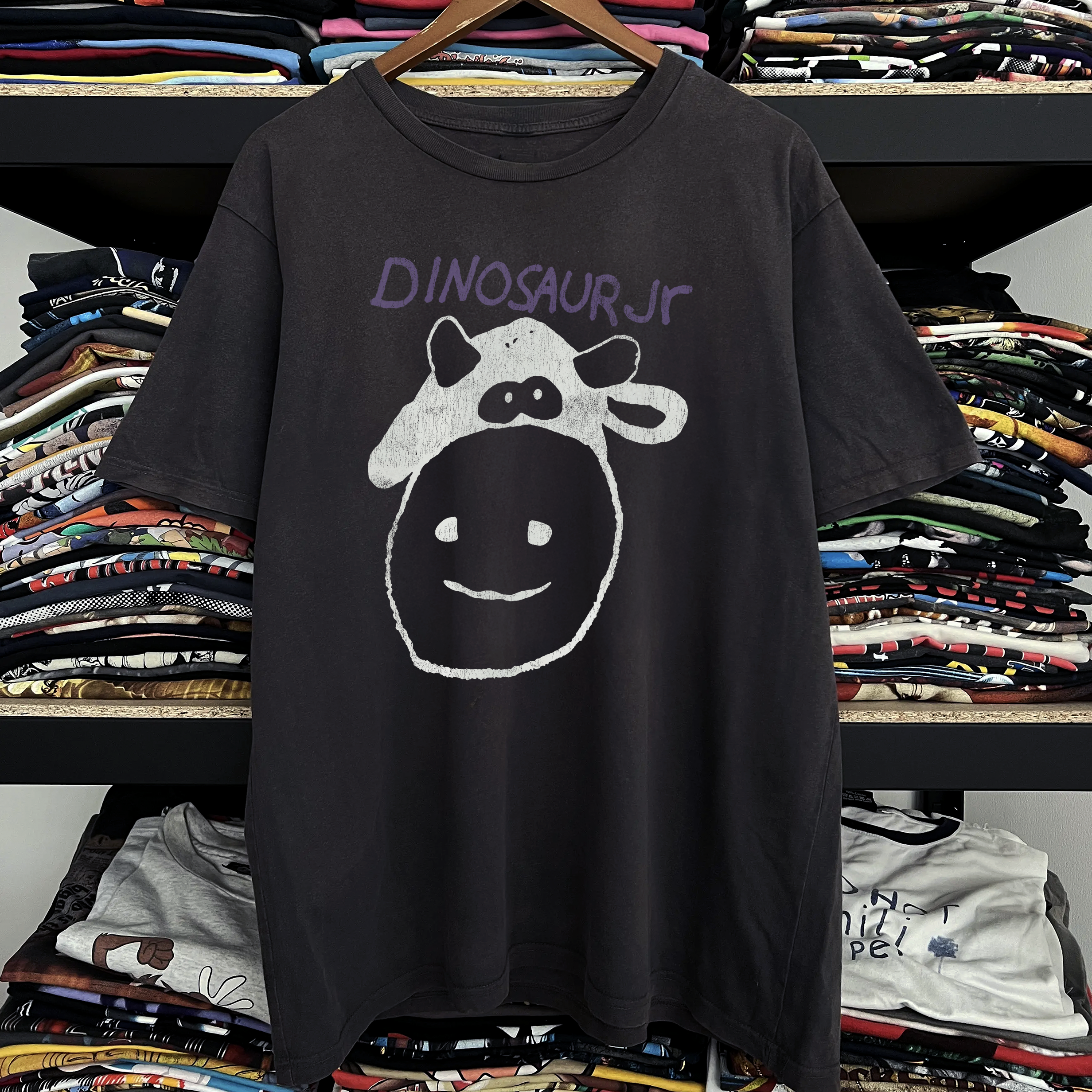 90s Dinosaur Jr Cow Washed Black Tee