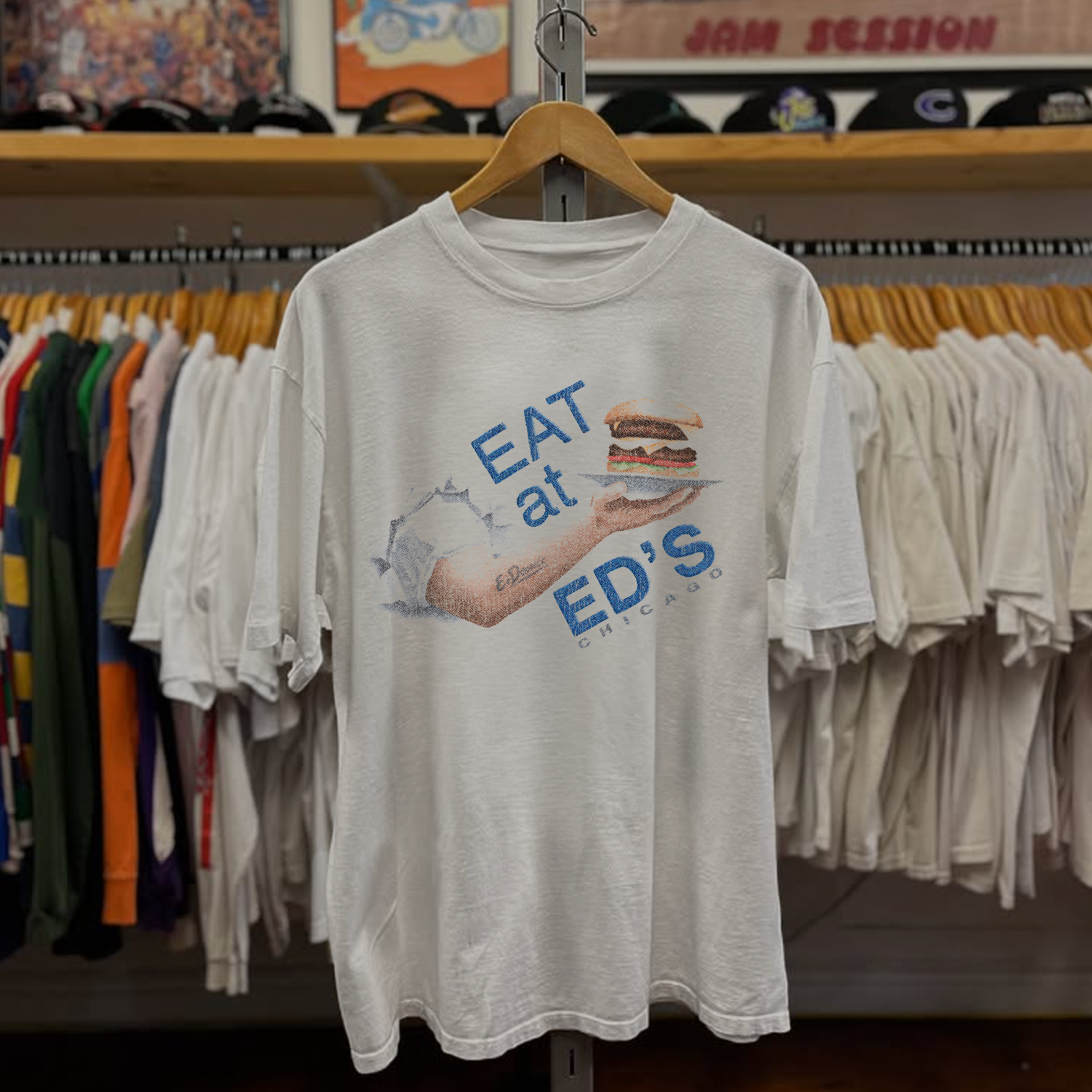 Eat At Ed's Washed White Tee