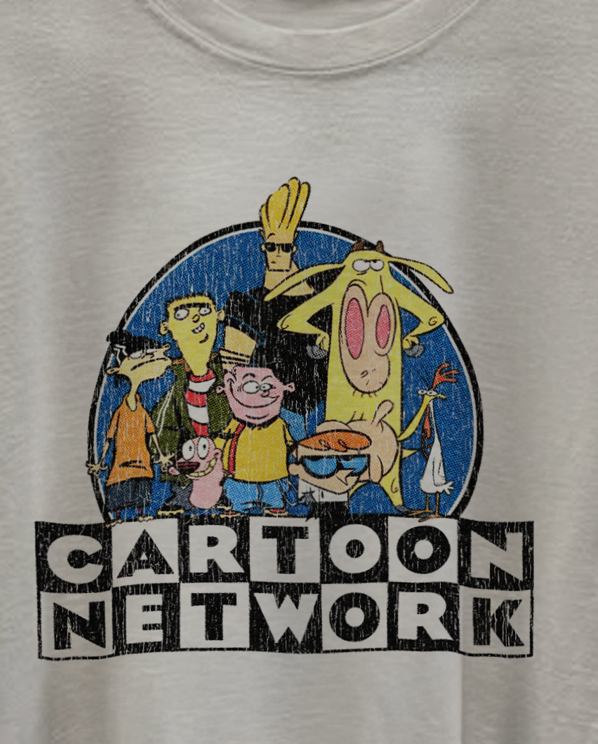90s Cartoon Network Promo Washed White Tee