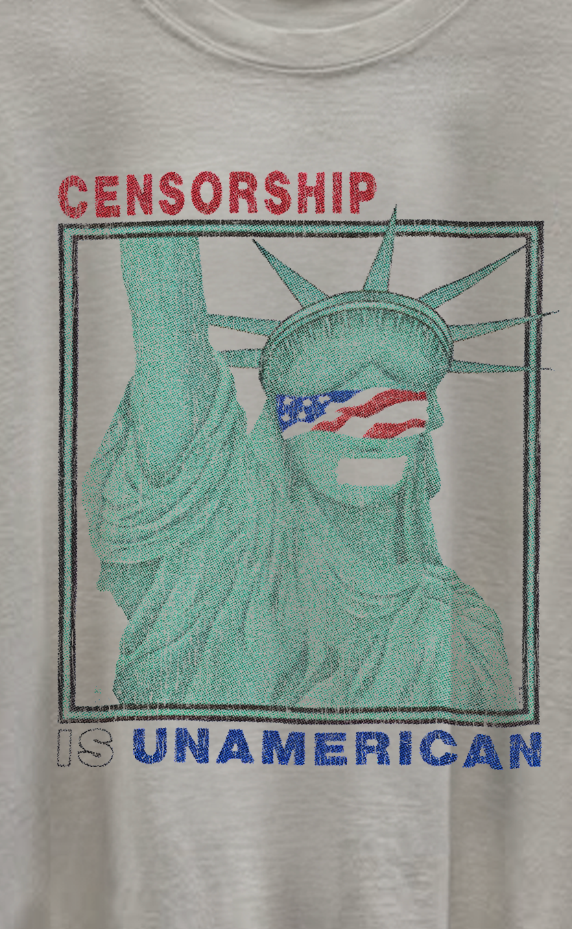 Censorship Is Unamerican Washed White Tee