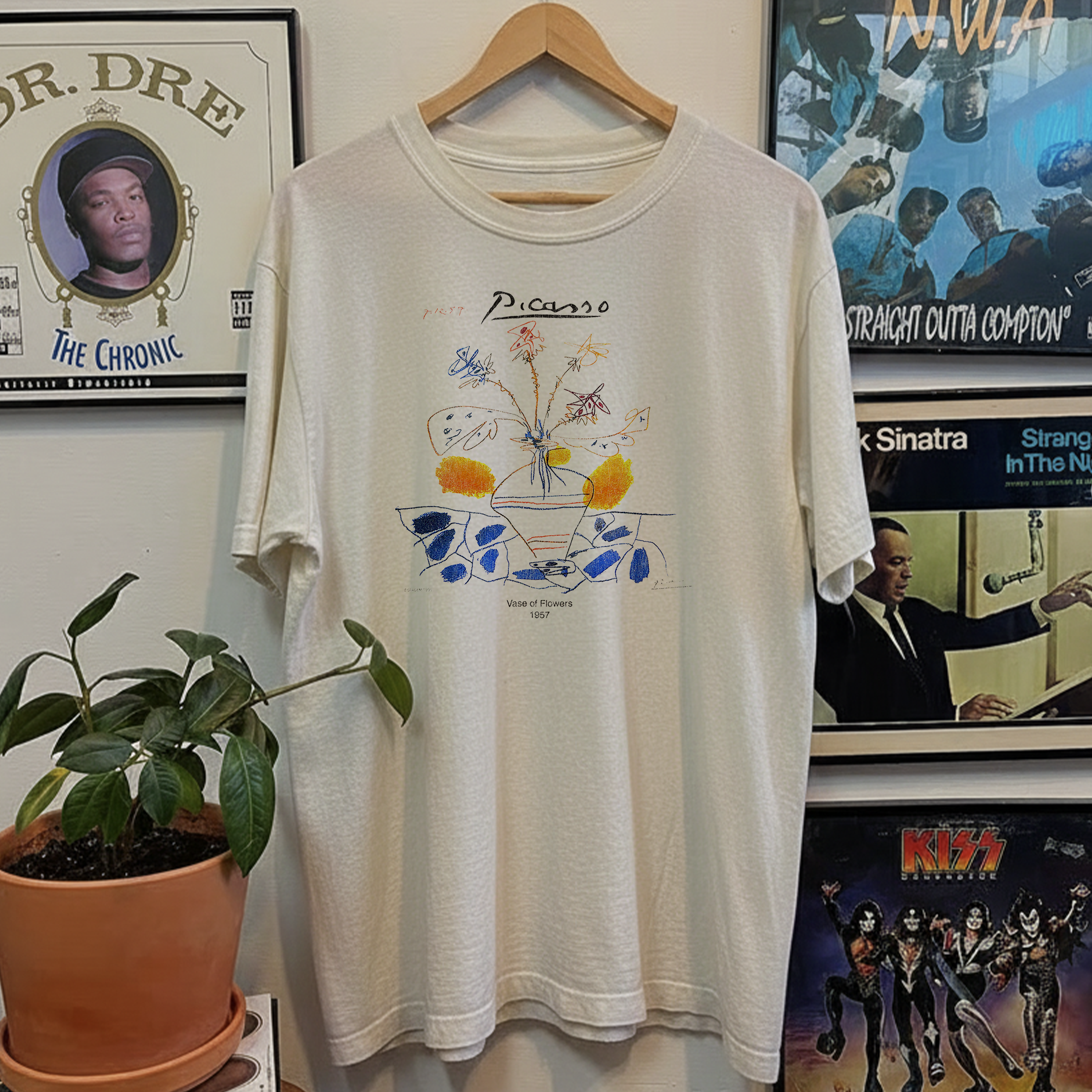 Rare Picasso Vase of Flowers Washed White Tee