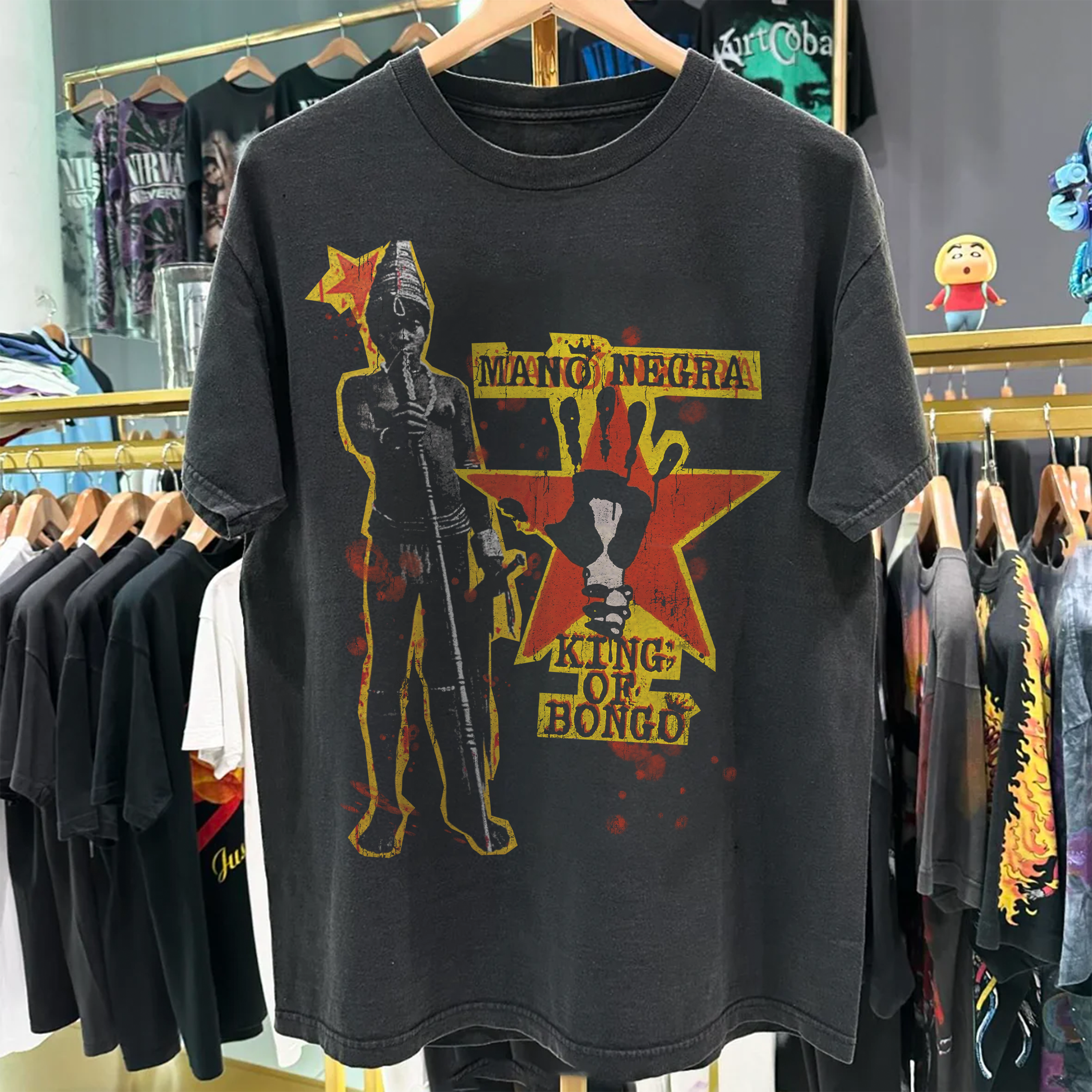 MANO NEGRA WASHED BLACK TSHIRT