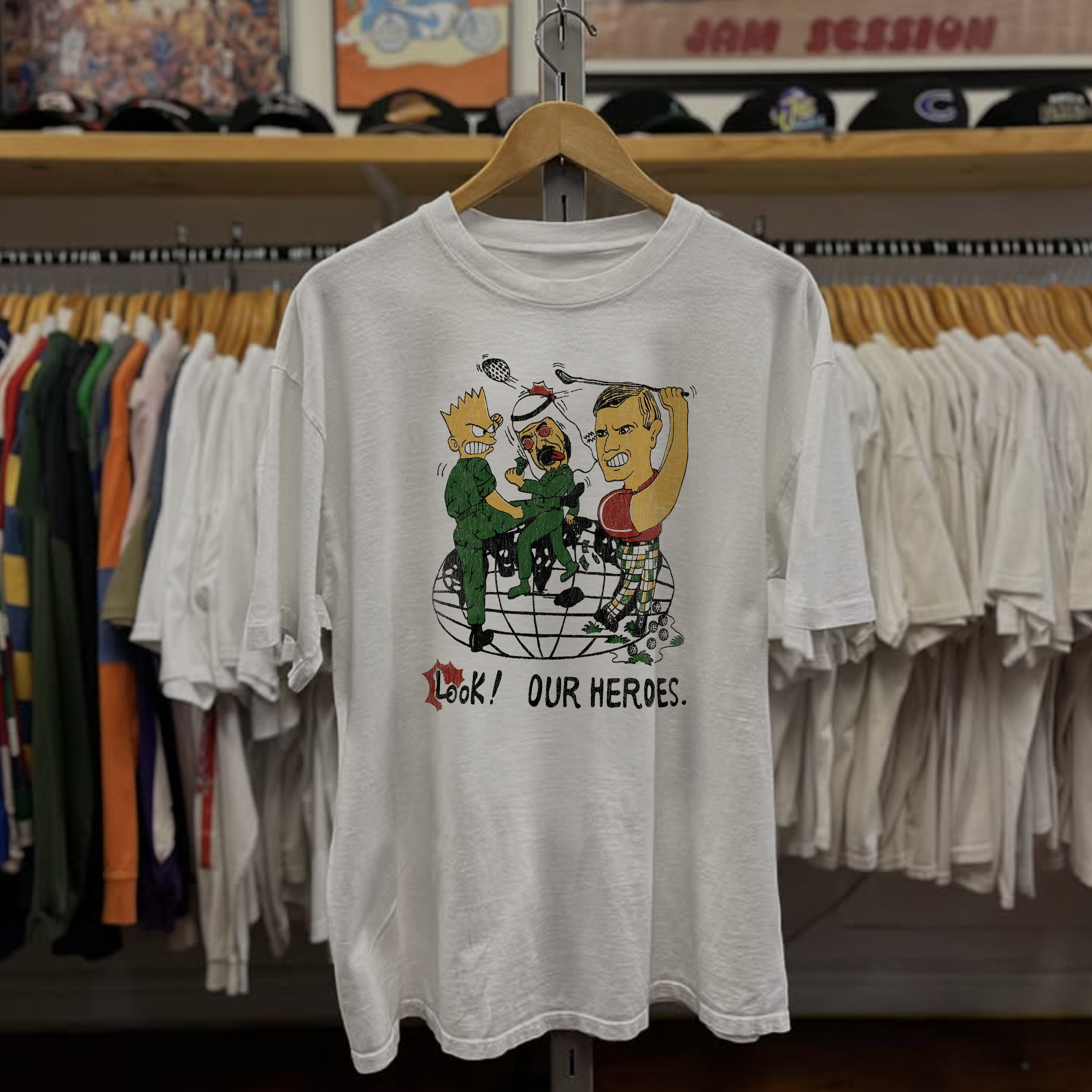Y2K Rare Bart Simpsons Parody Washed White Tee