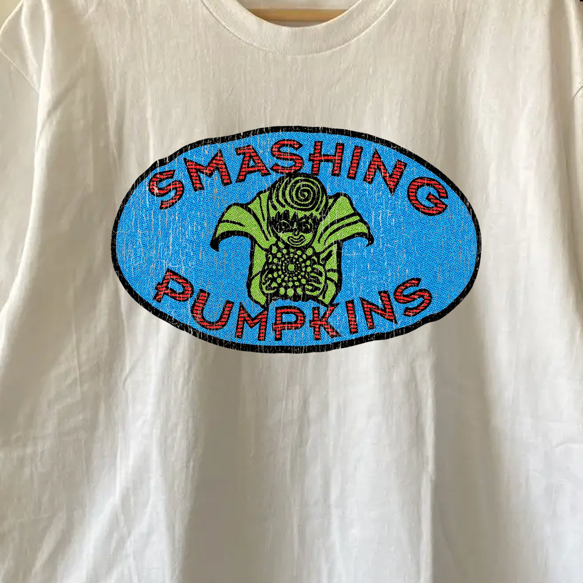 Rare Smashing Pumpkins Washed White Tee – Strike Anywhere Vintage Rare Smashing Pumpkins Washed White Tee – Strike Anywhere Vintage