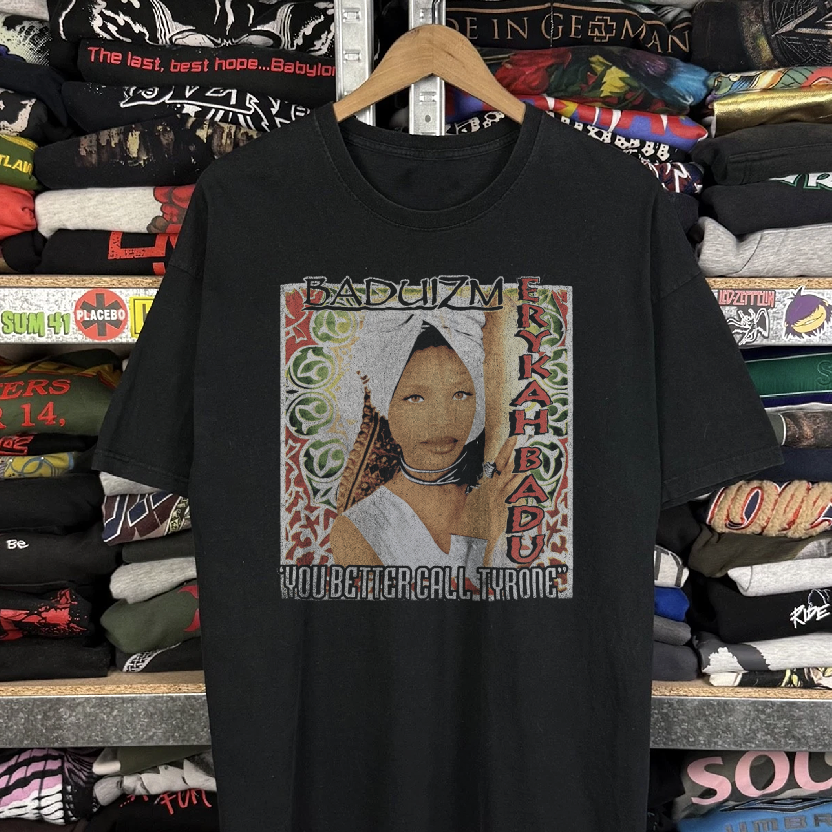 1998 Baduizm Tour Erykah Badu Washed Black Tee