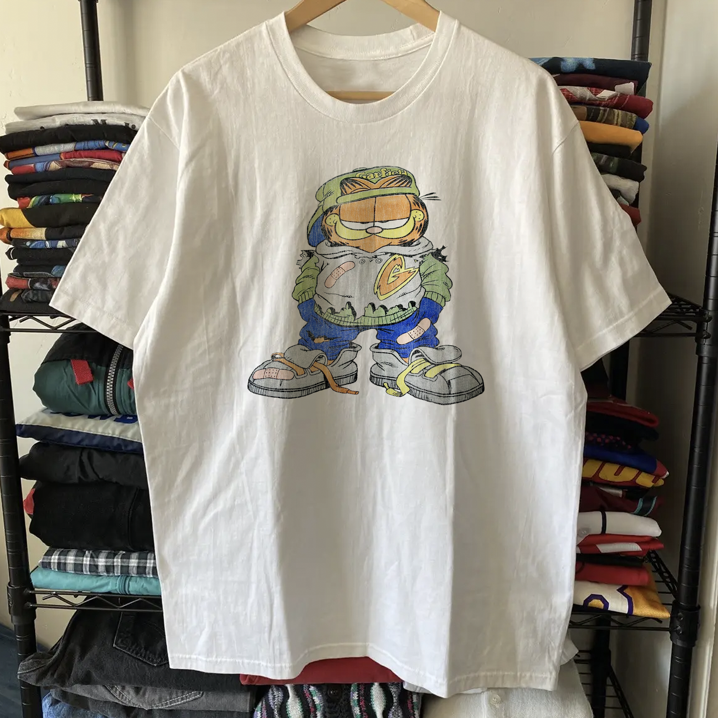 1994 Garfield Washed White Tee