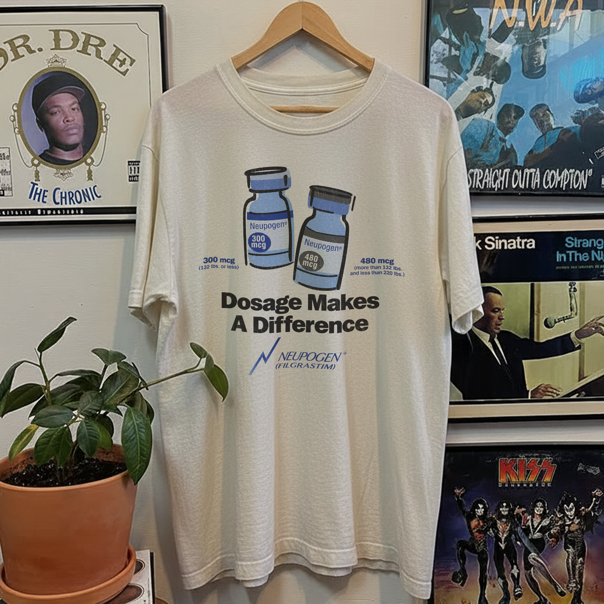 Rare Neupogen 'Dosage Makes a Difference' Washed White Tee