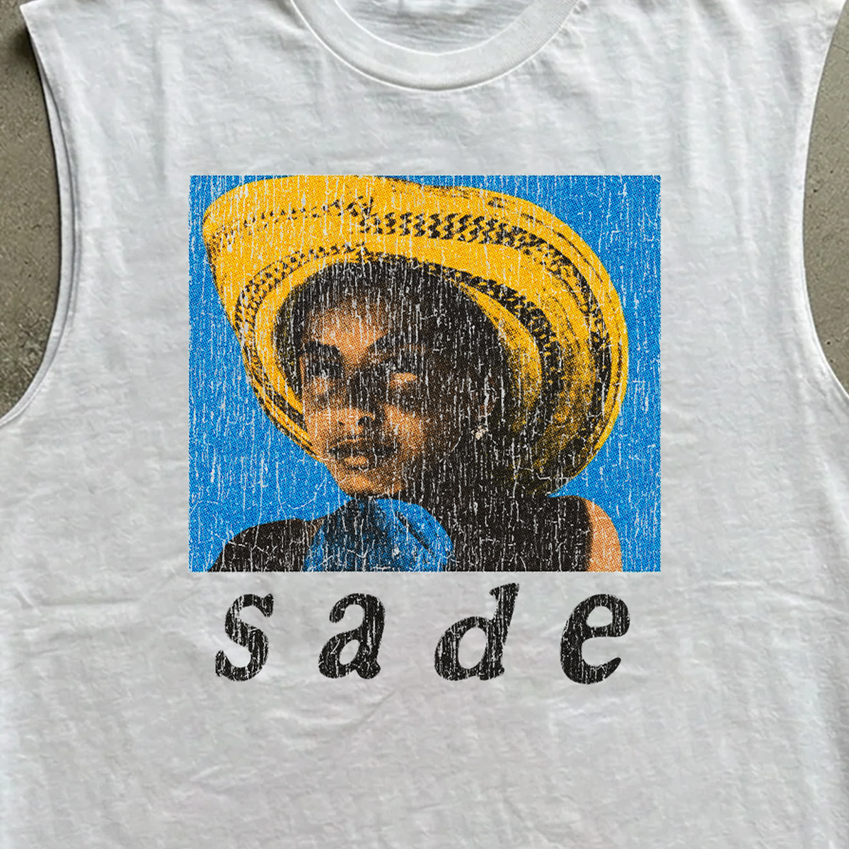 Sade Washed Cut Off White Tee