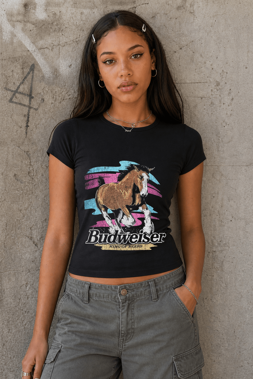 99 Stallion Womens Black Tee