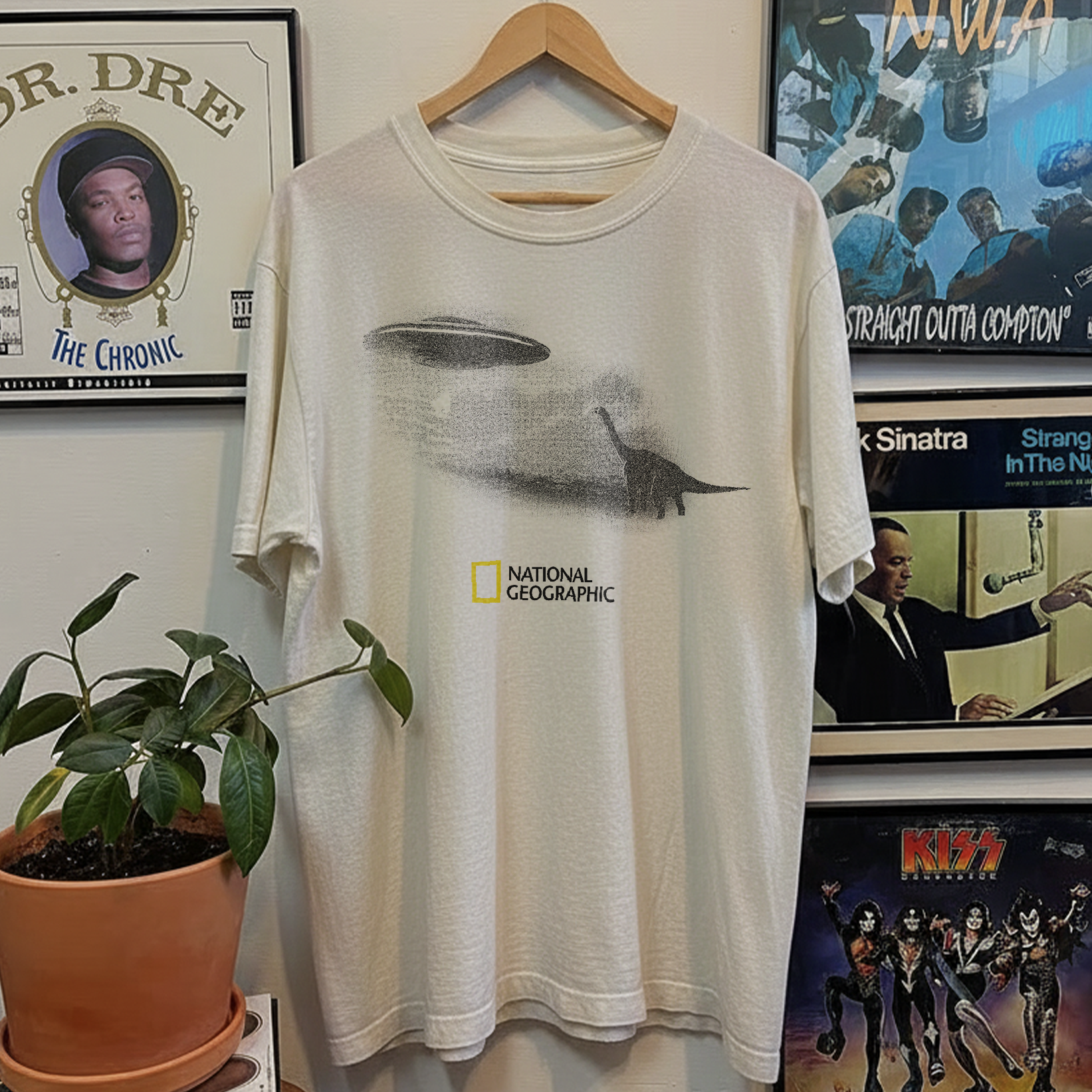 Rare Nat Geo Brontosaurus Parody Tee