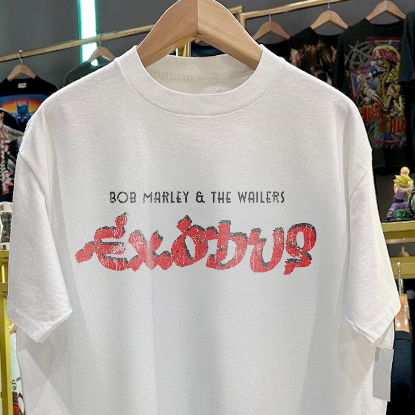 70s 'Exodus' Bob Marley & The Wailers Rare Washed White Tshirt 70s 'Exodus' Bob Marley & The Wailers Rare Washed White Tshirt