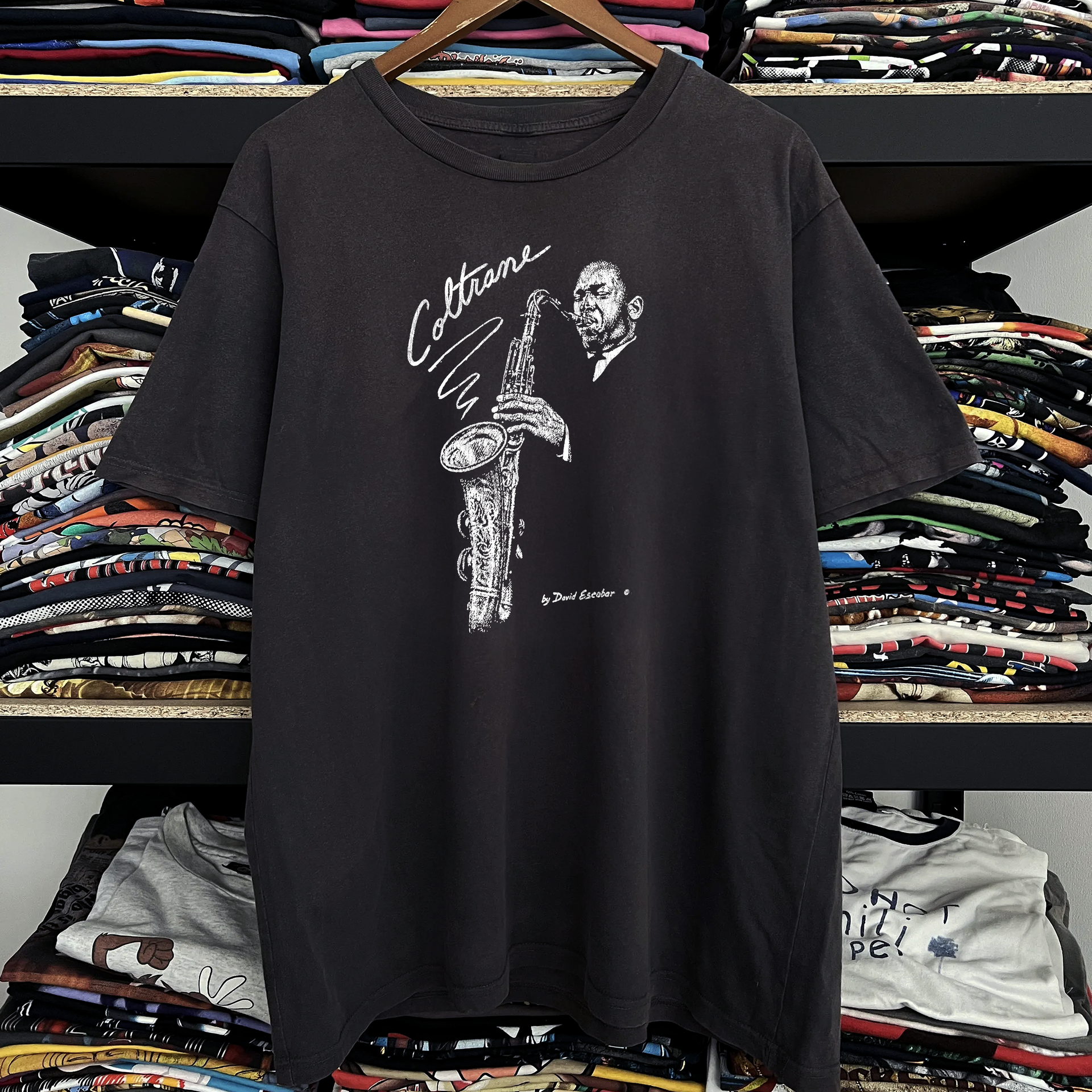 90s Coltrane Washed Black Tee – Strike Anywhere Vintage