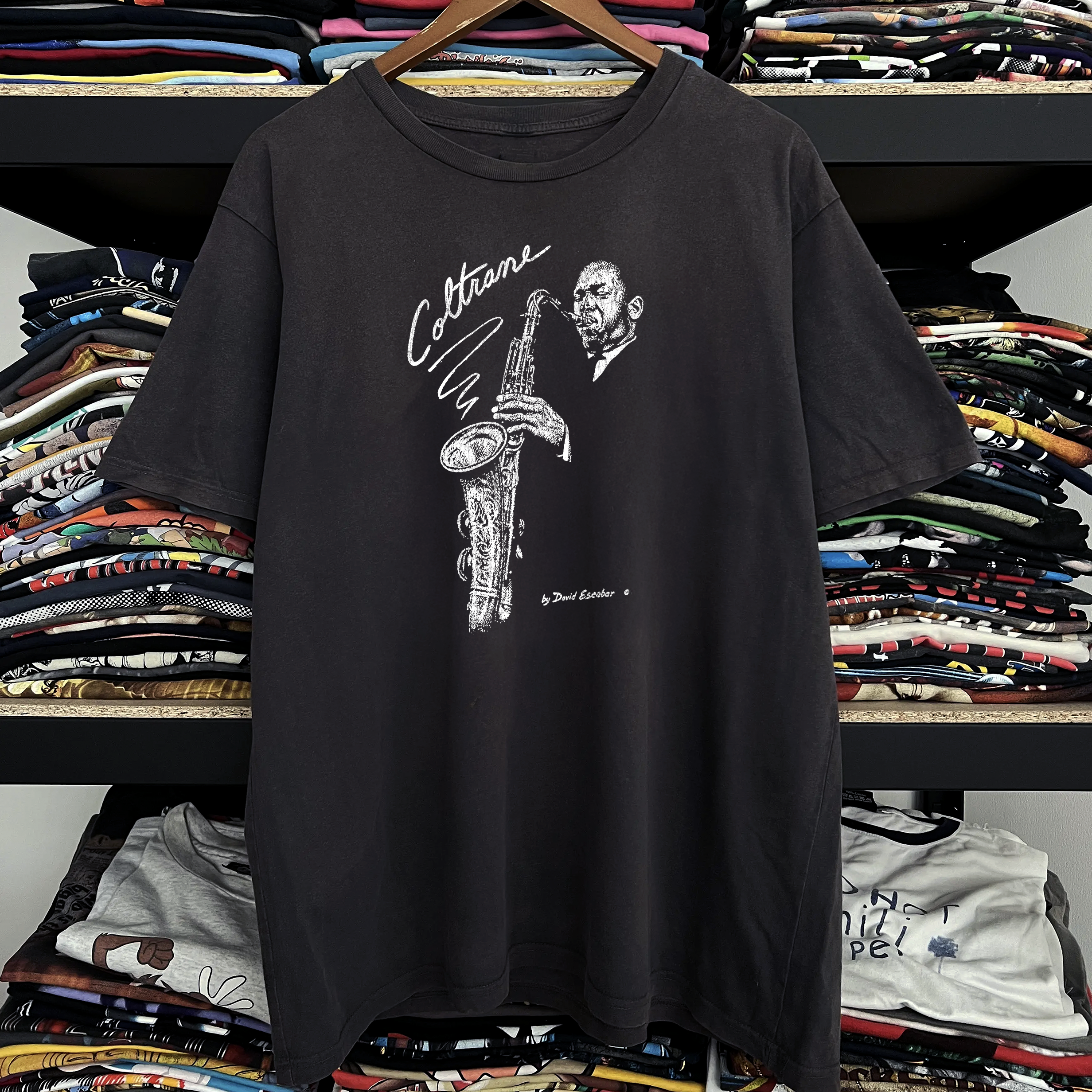90s Coltrane Washed Black Tee