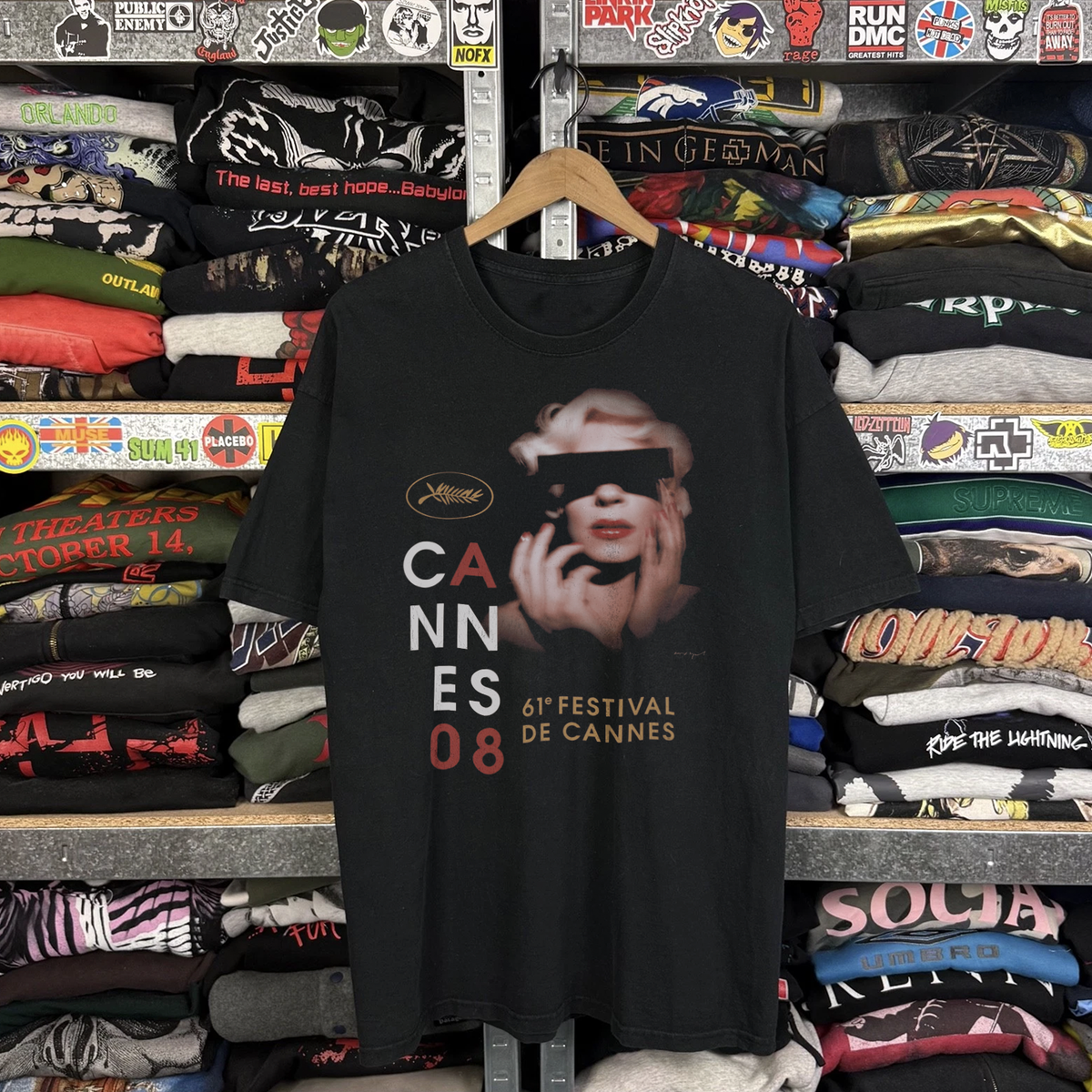 2008 Cannes Film Festival Washed Black Tee