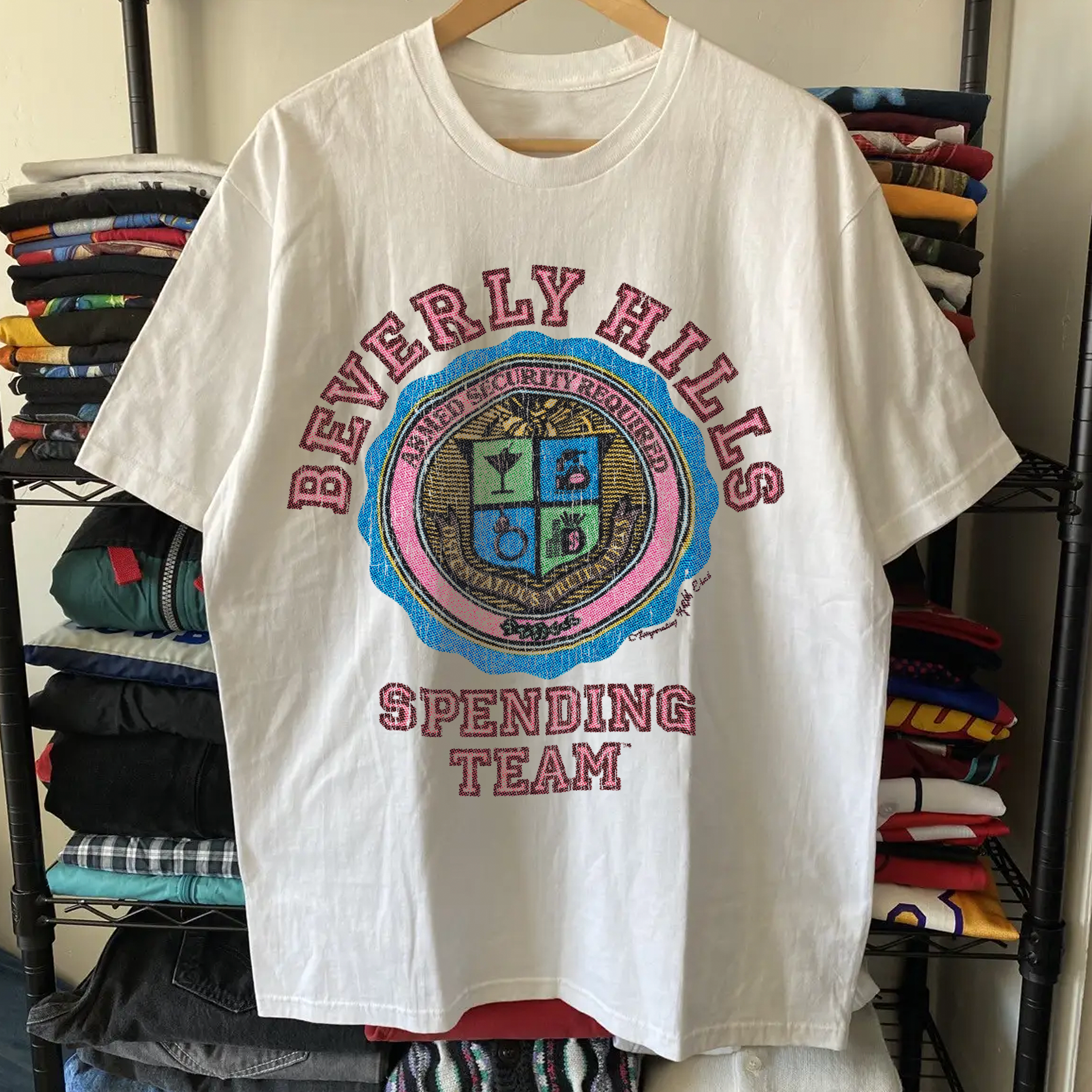 Beverly Hills Spending Team Washed White Tee