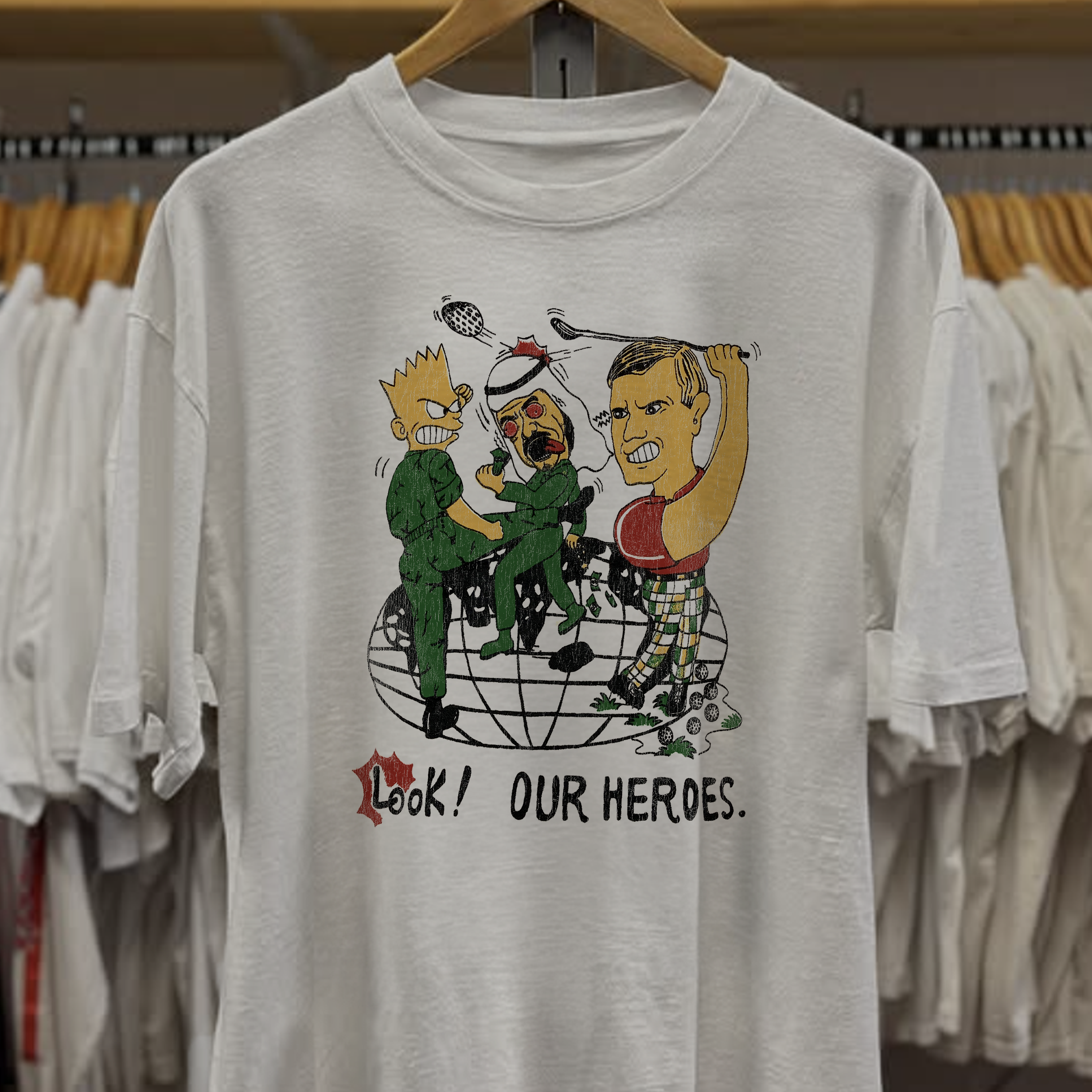 Y2K Rare Bart Simpsons Parody Washed White Tee