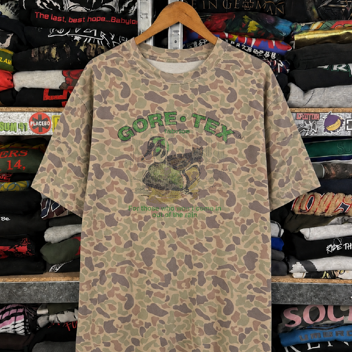 90s Goretex Fabrics Promo Washed Duck Camo T-Shirt