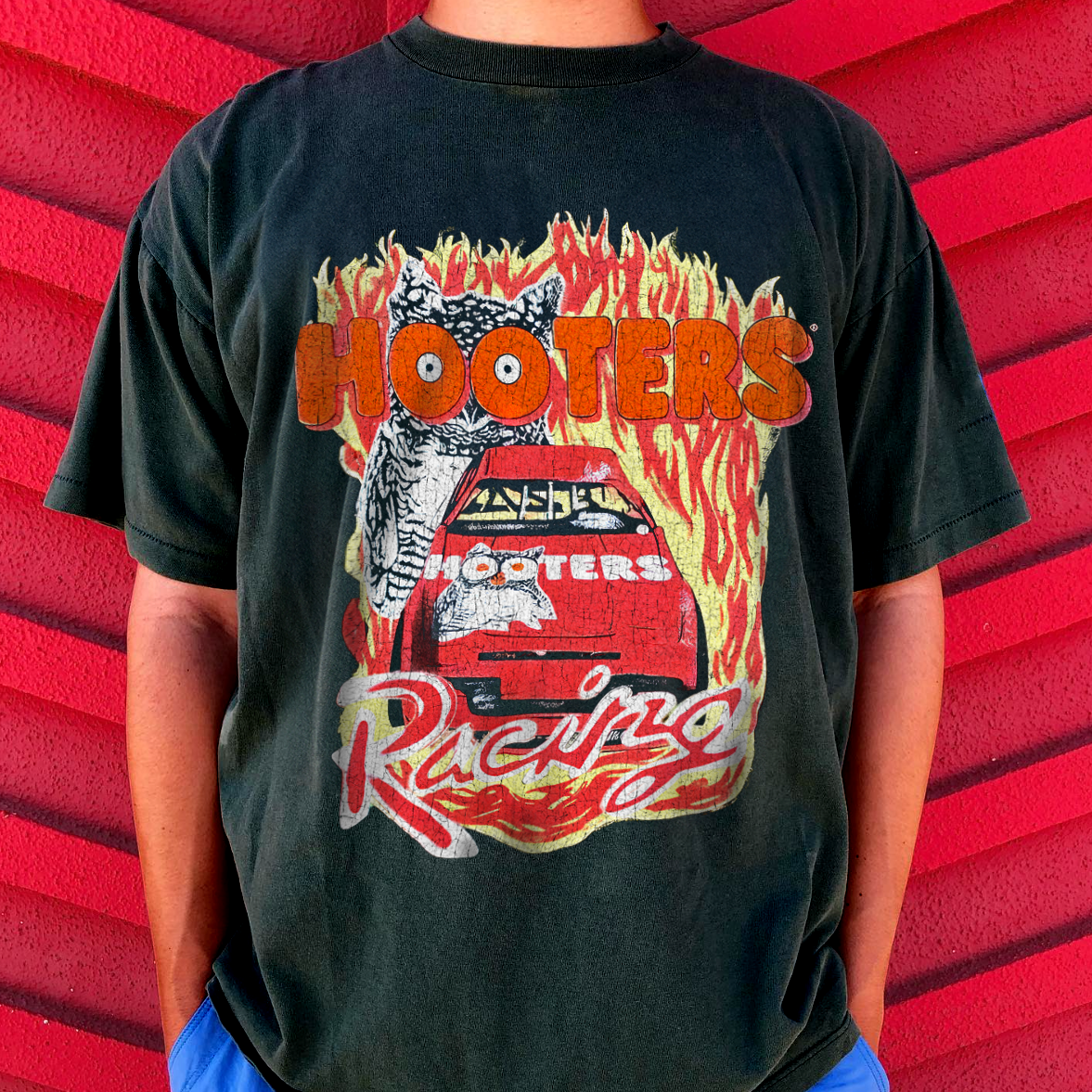 Hooters Racing 90's Washed Black T-Shirt – Strike Anywhere Vintage