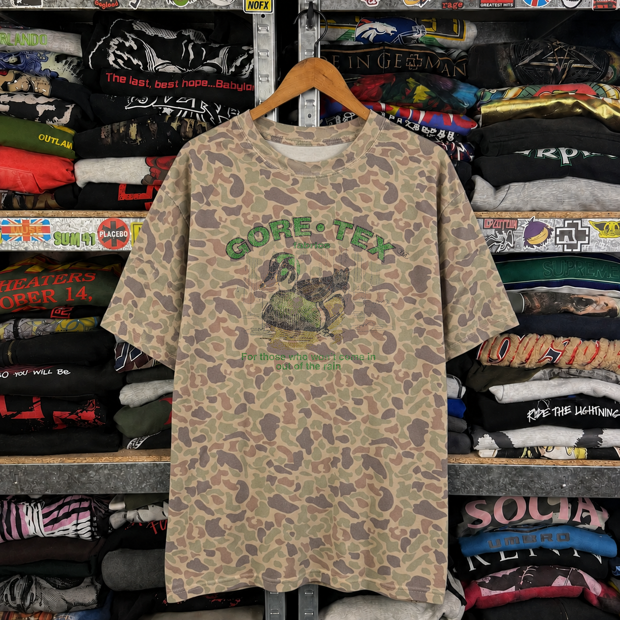 90s Goretex Fabrics Promo Washed Duck Camo T-Shirt