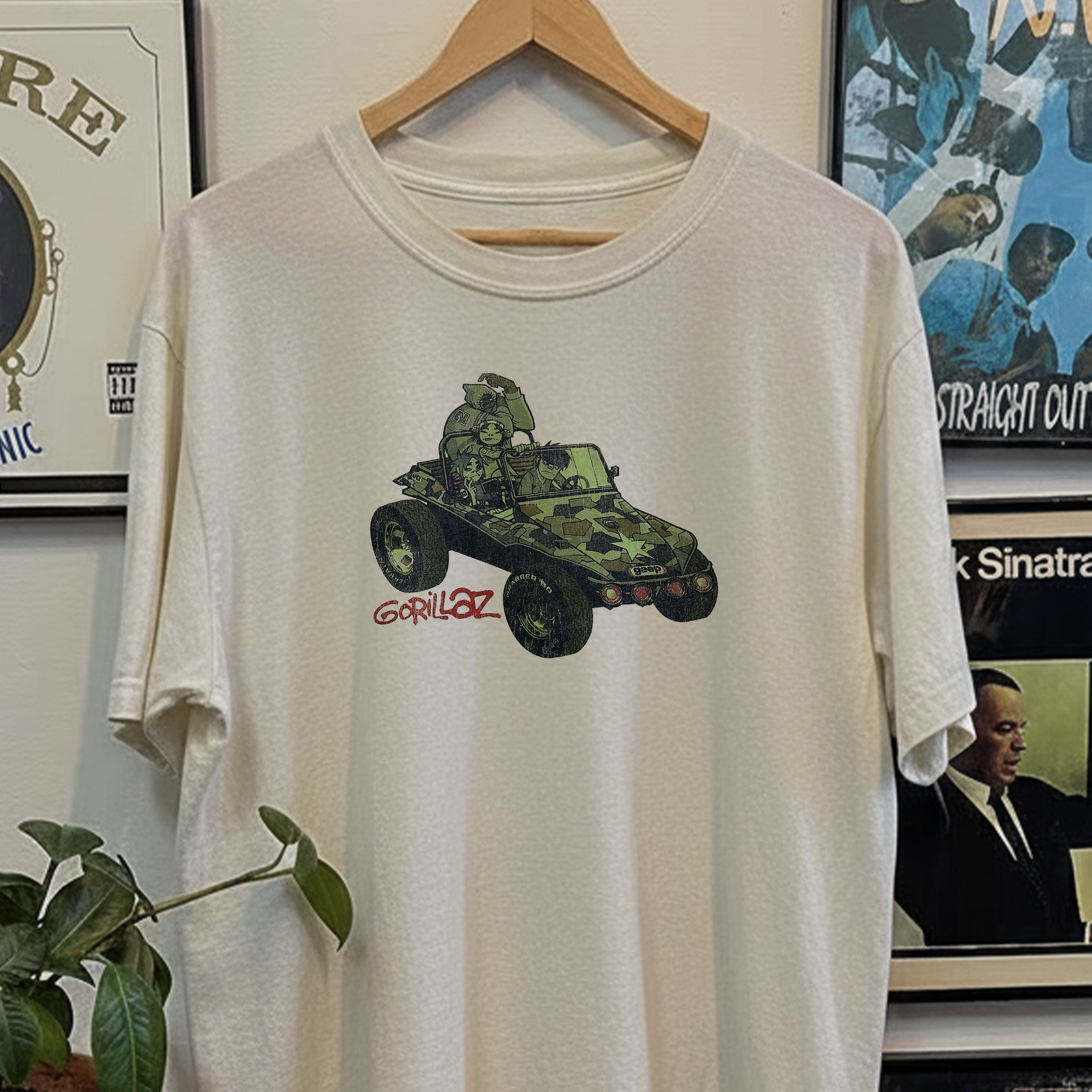 Rare Gorillaz Promo Washed White Tee