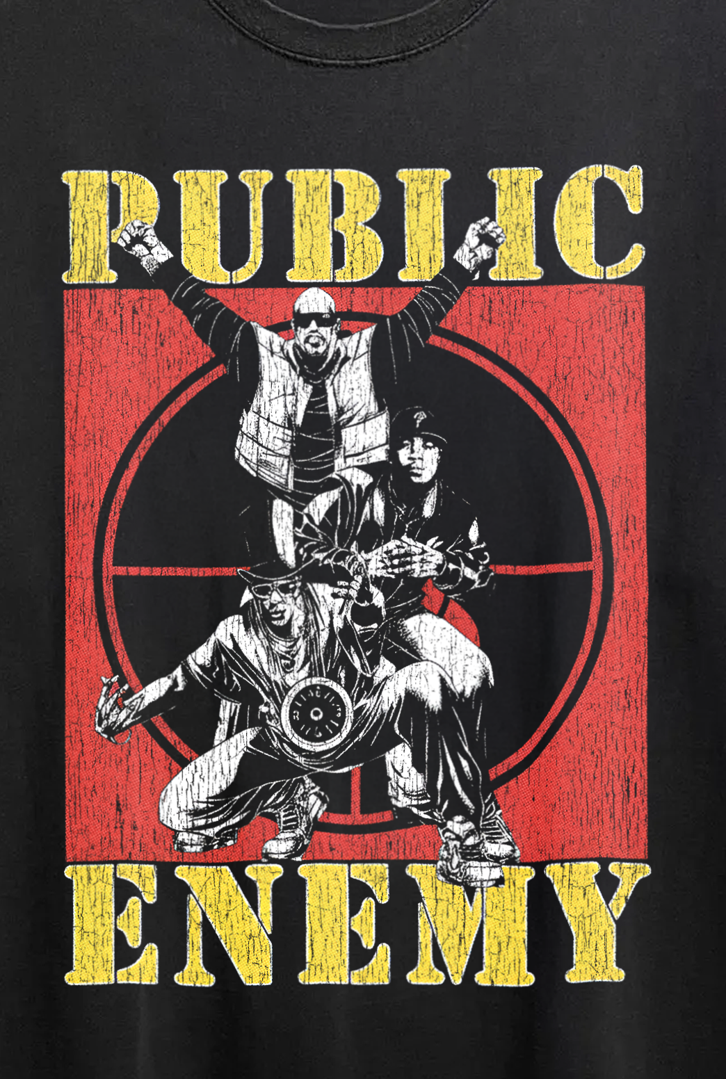 Rare Public Enemy Promo Washed Black Tee