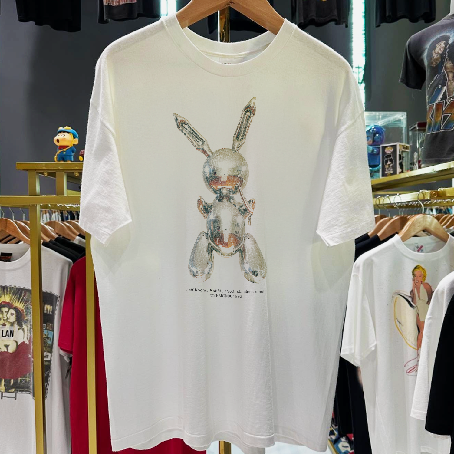 1992 Jeff Koons 'Rabbit' Sfmoma Promo Rare Washed White T-Shirt ...