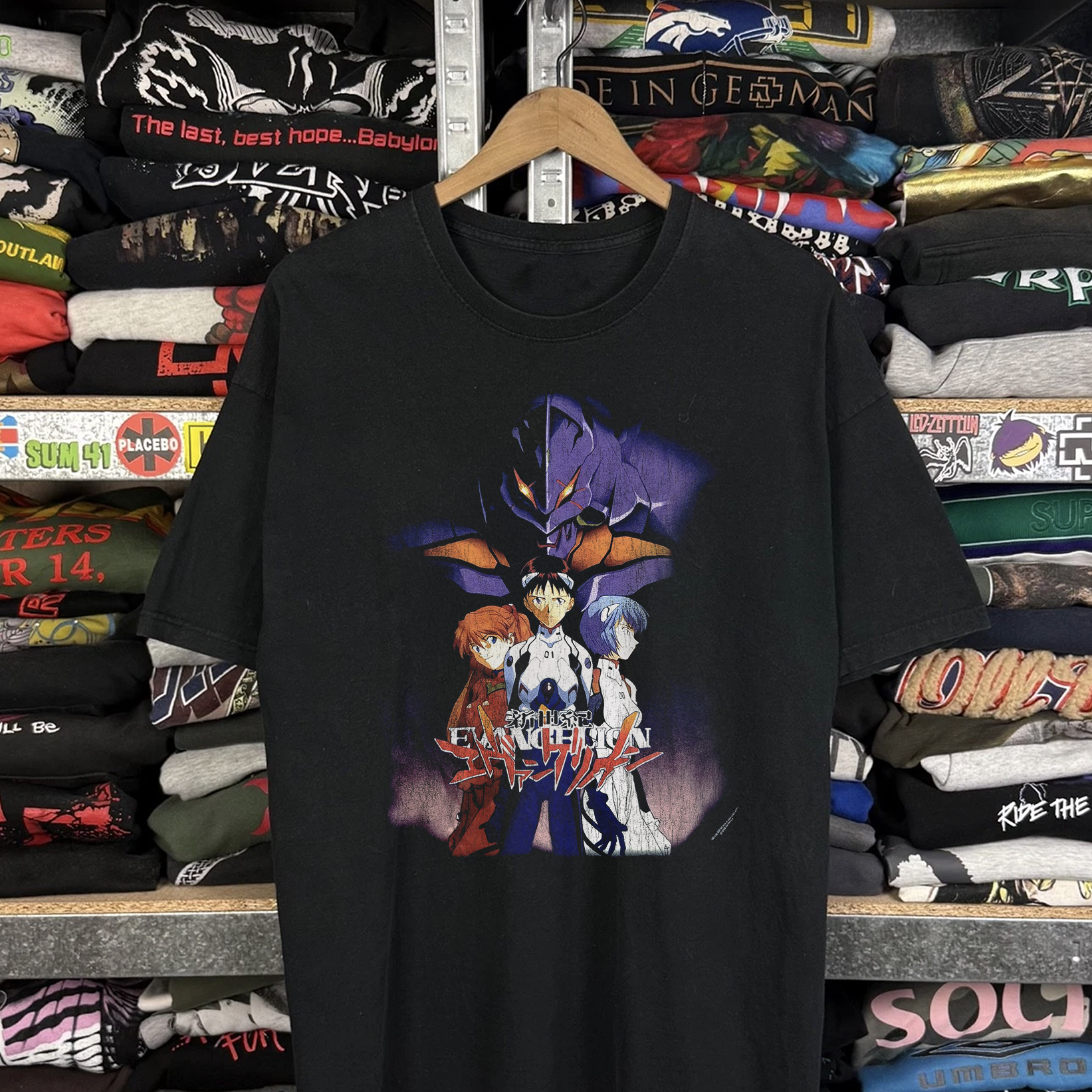 1998 Neon Genesis Evangelion Washed Black Tee