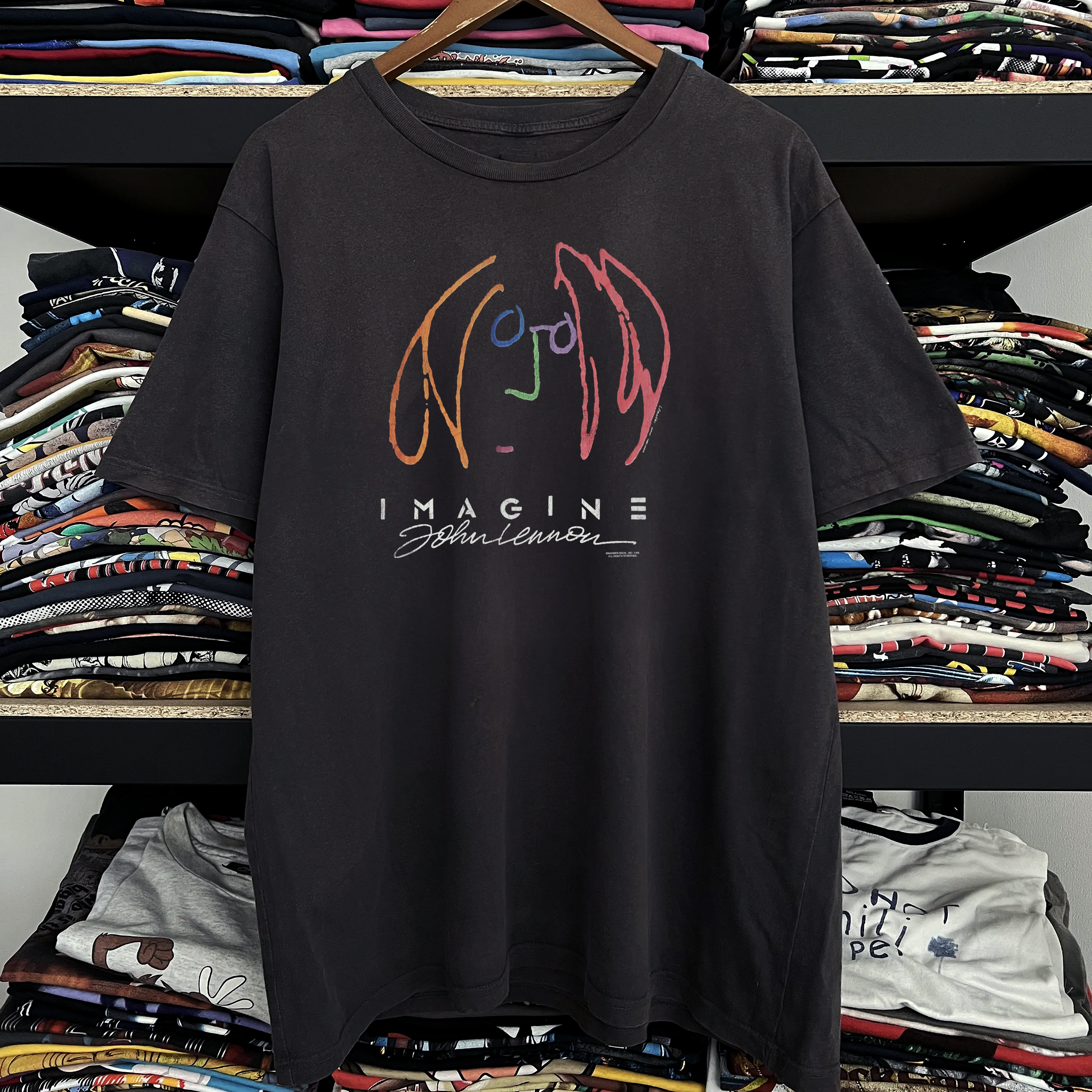 Rare John Lennon Imagine Washed Black Tee