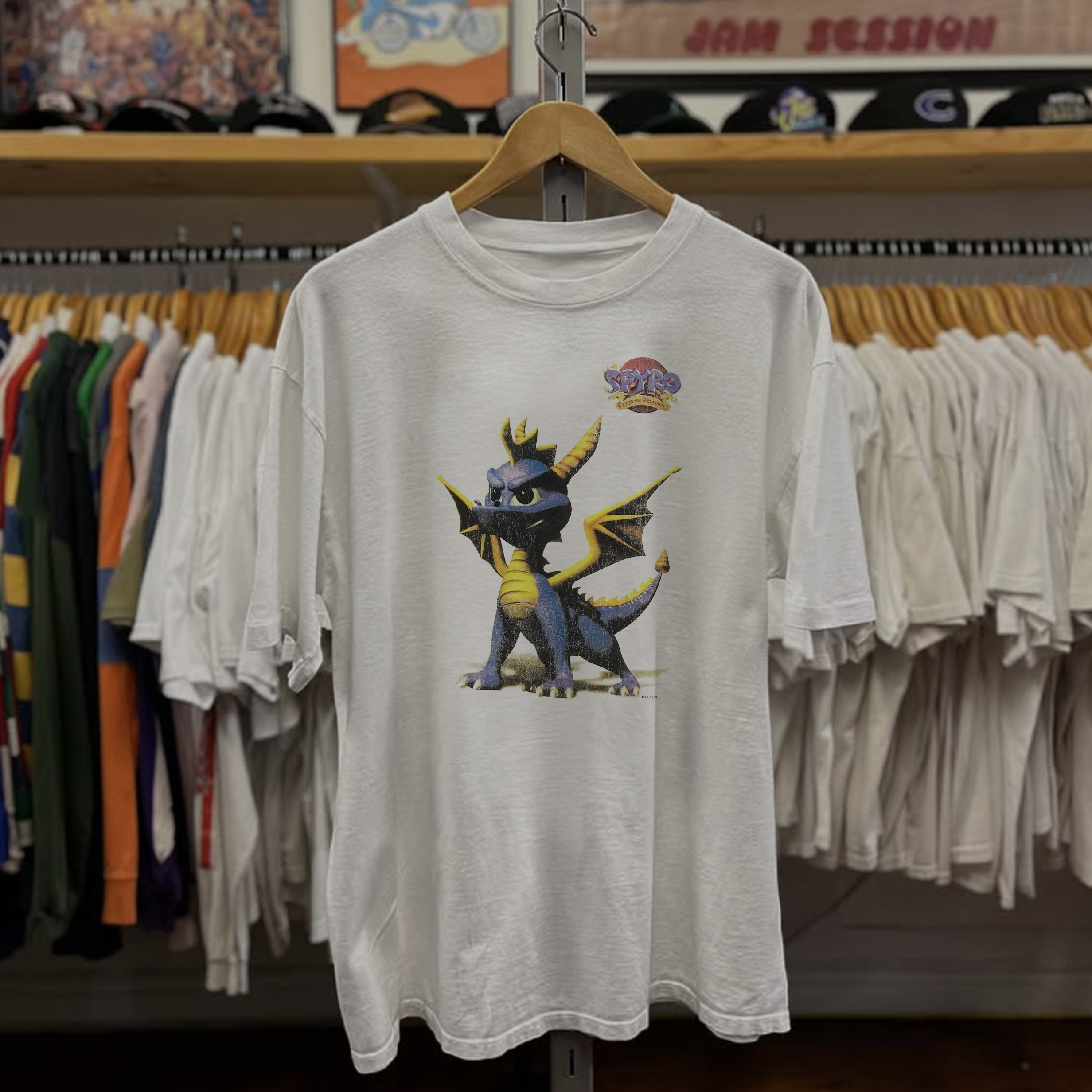1998 Spyro The Dragon Promo Washed White Tee