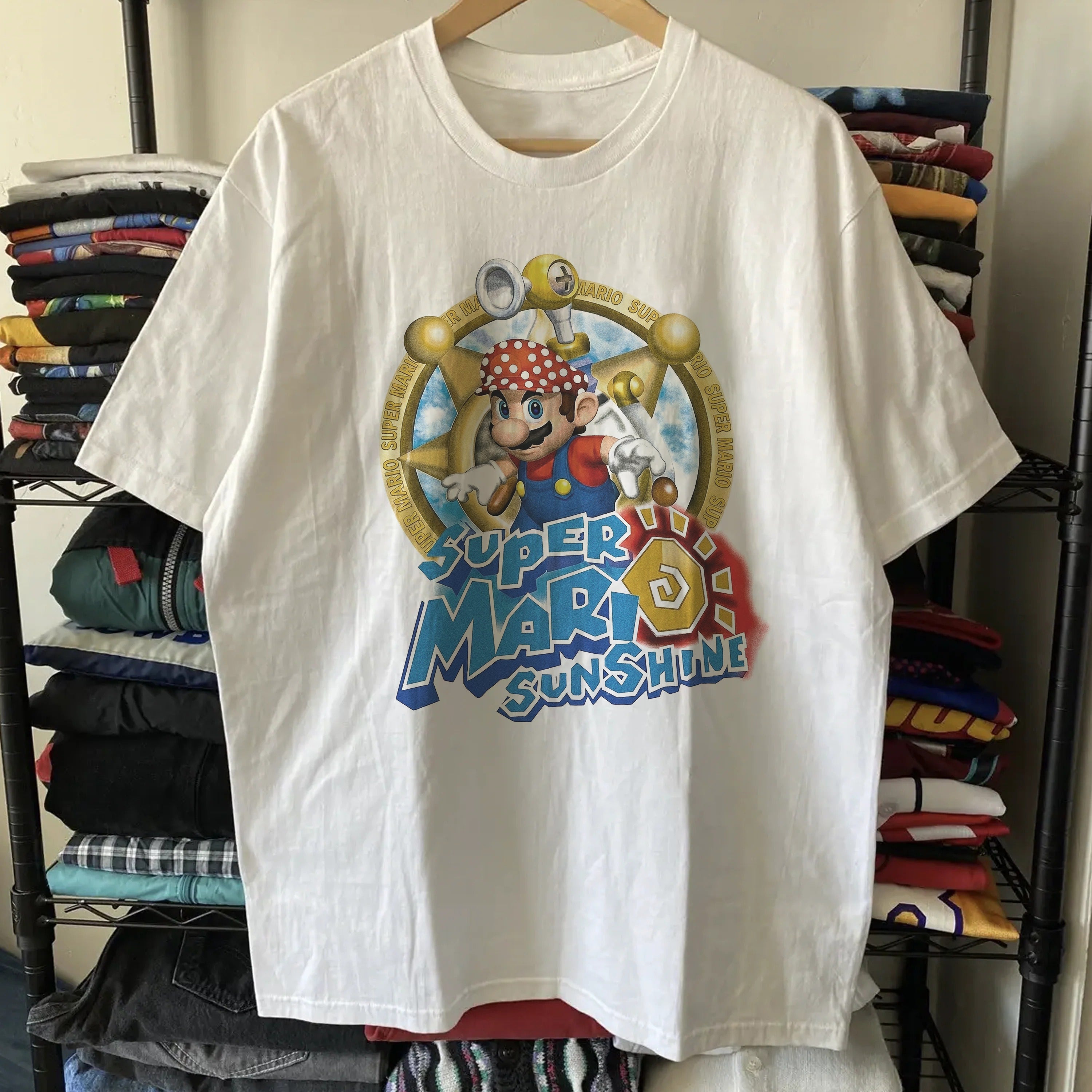 Super Mario - Sunshine Washed White T-Shirt