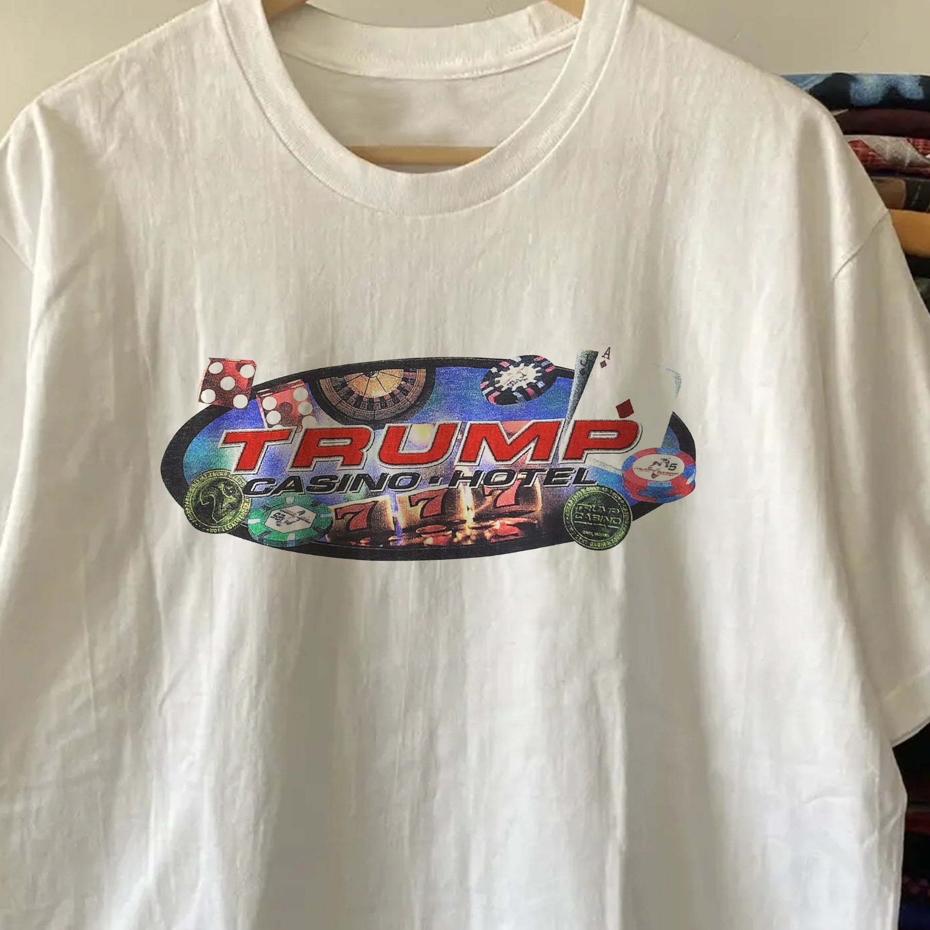 Vintage Trump Casino Hotel Washed White Tee