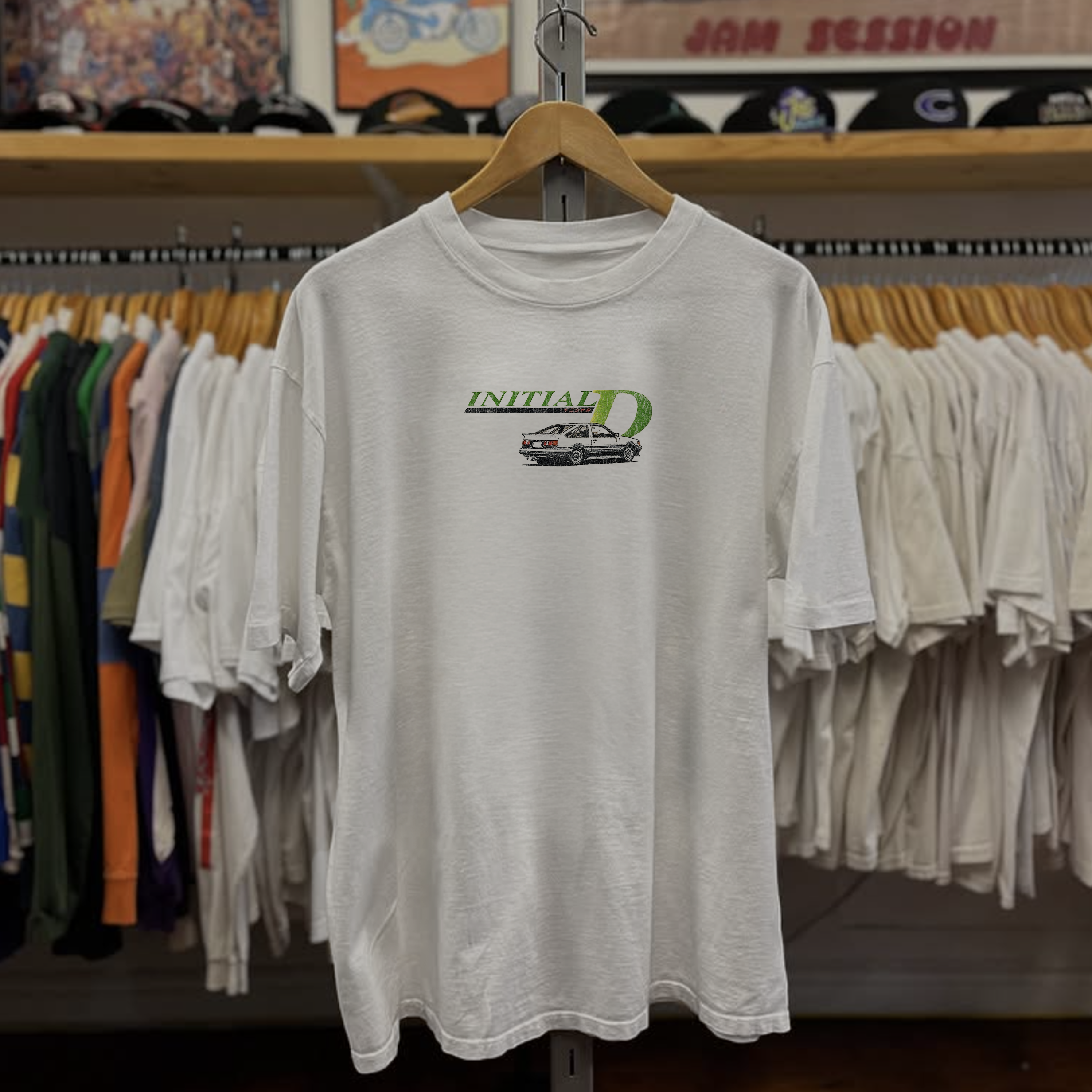 Rare Initial D Washed White Tee