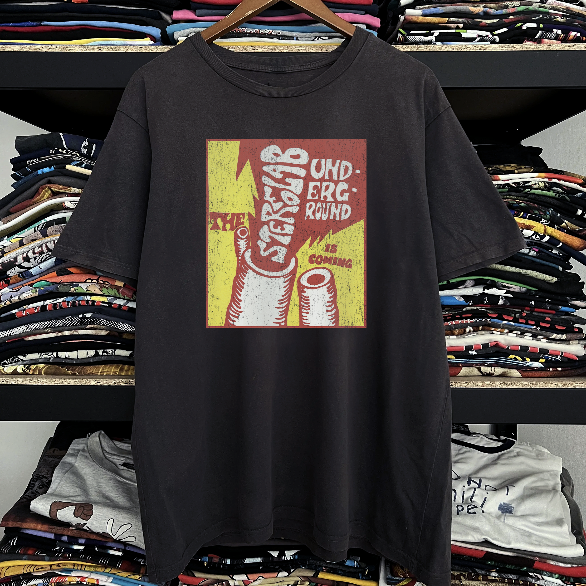 1999 Stereolab Underground Washed Black Tee