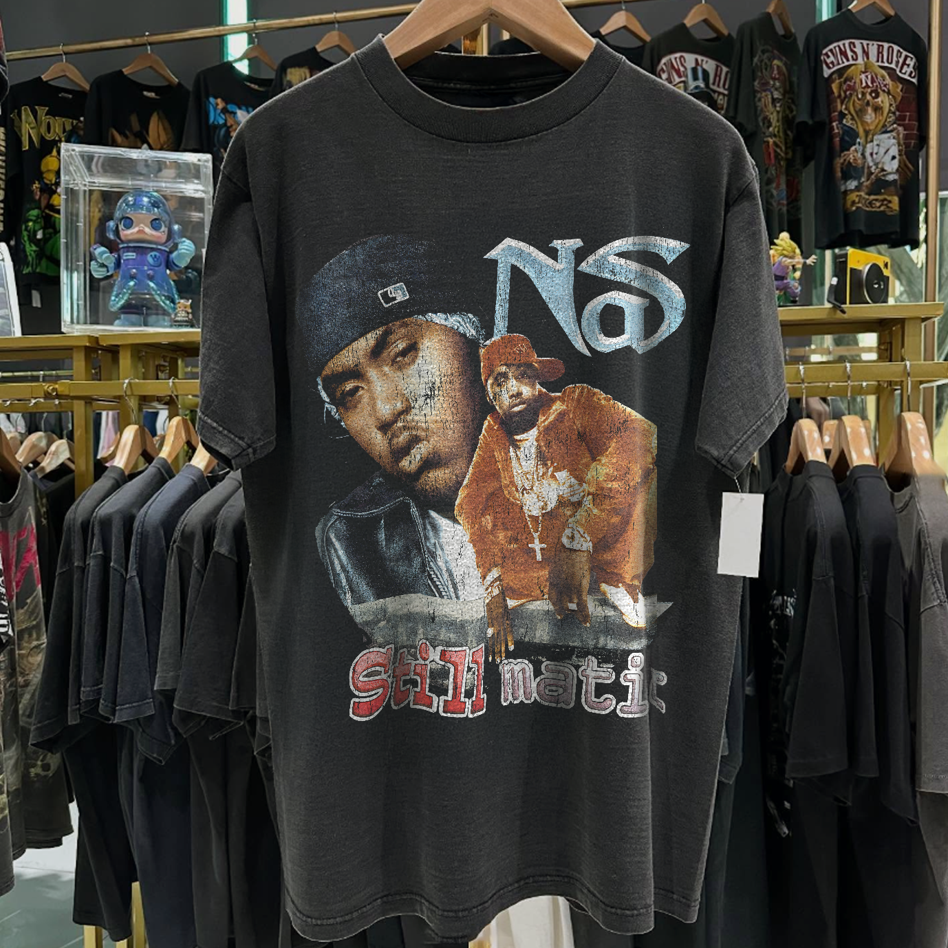 2001 Nas 'Stillmatic' Rare Washed Black Rap Tee – Strike Anywhere