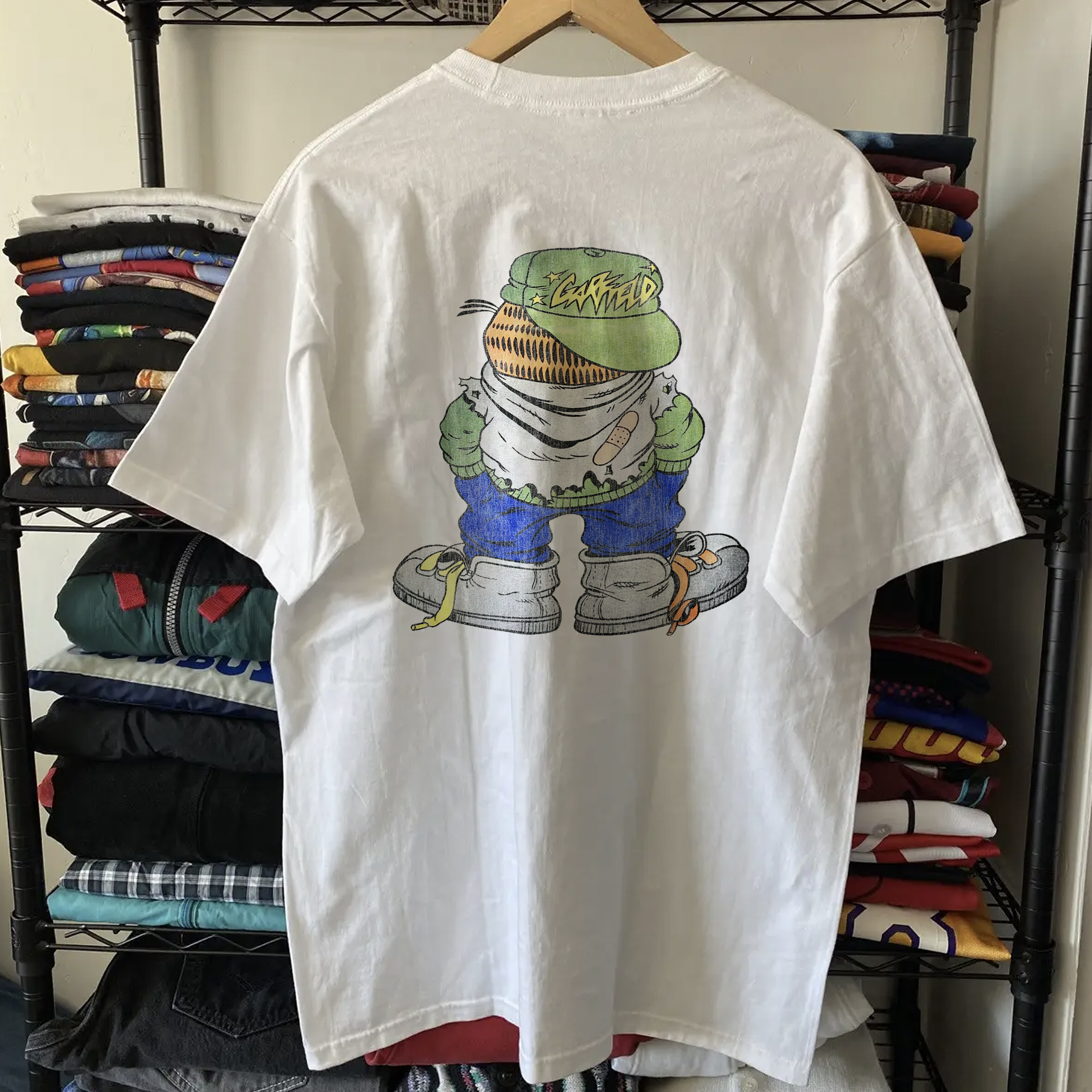 1994 Garfield Washed White Tee