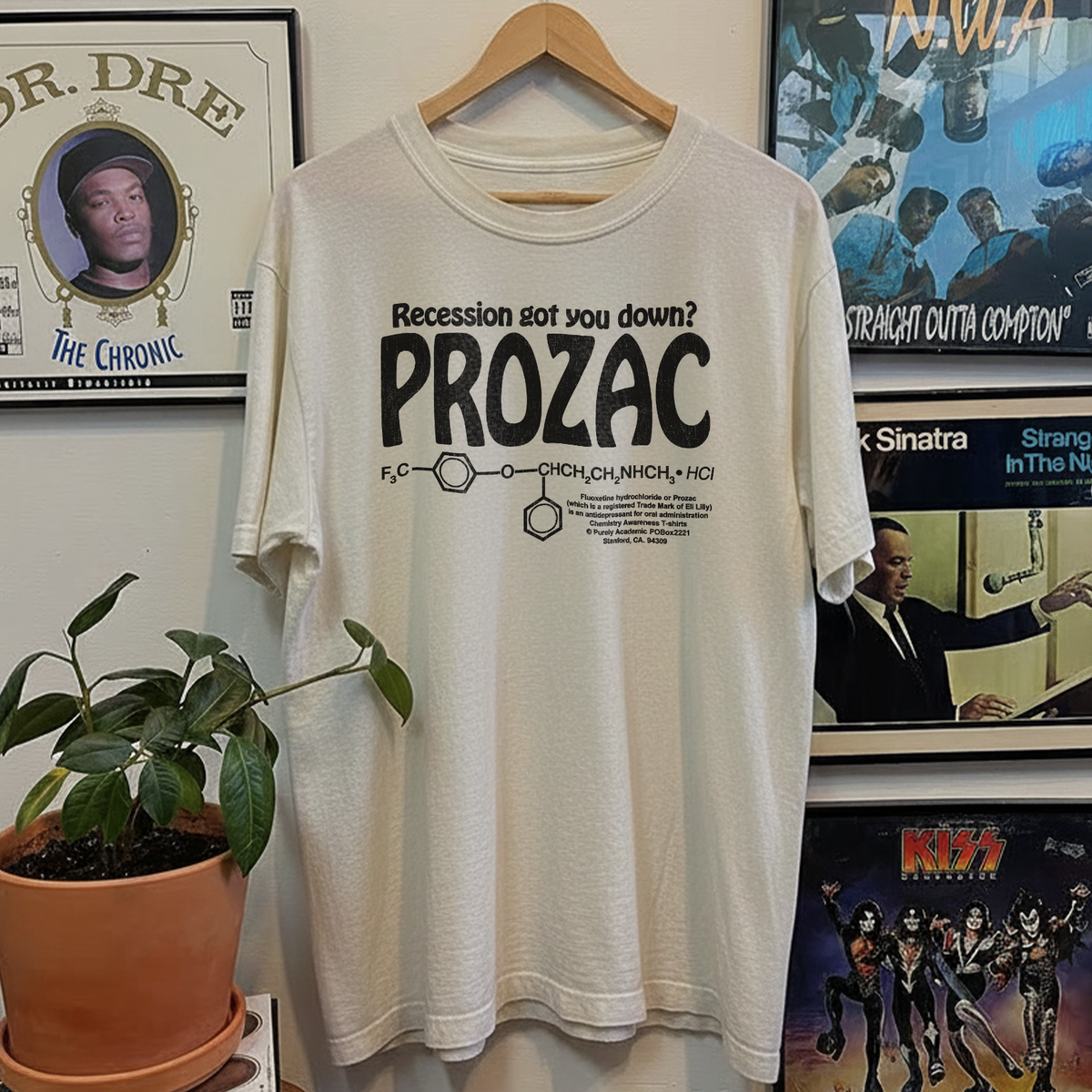 Vintage Prozac Recession Chemistry Washed White Tee