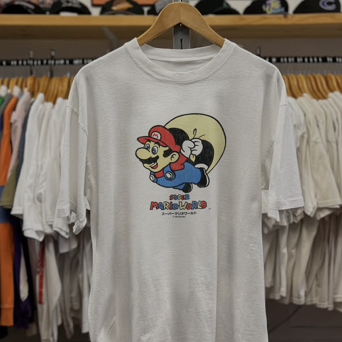 1990 Super Mario World Washed White Tee