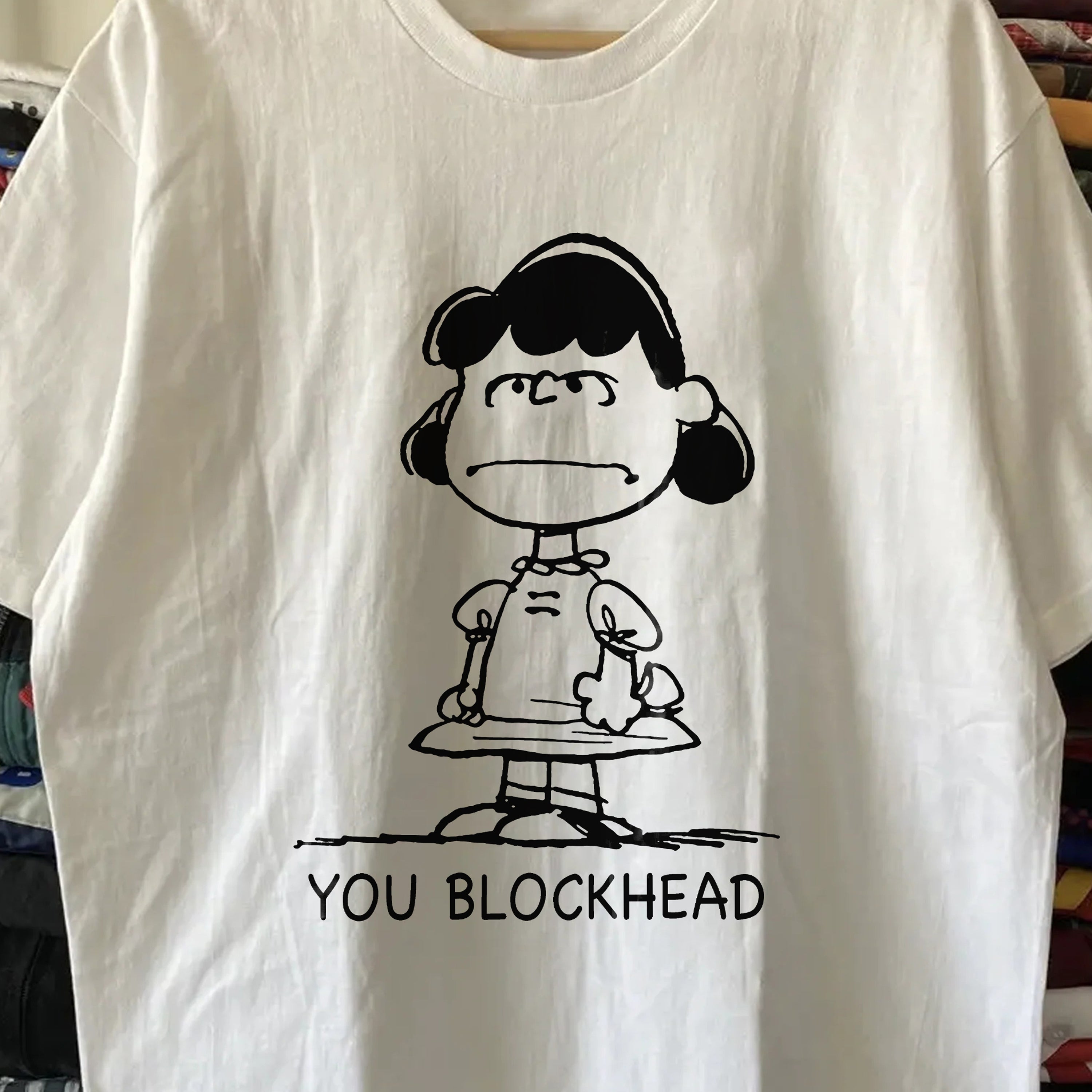 Lucy - Peanuts You Blockhead Washed White Tee
