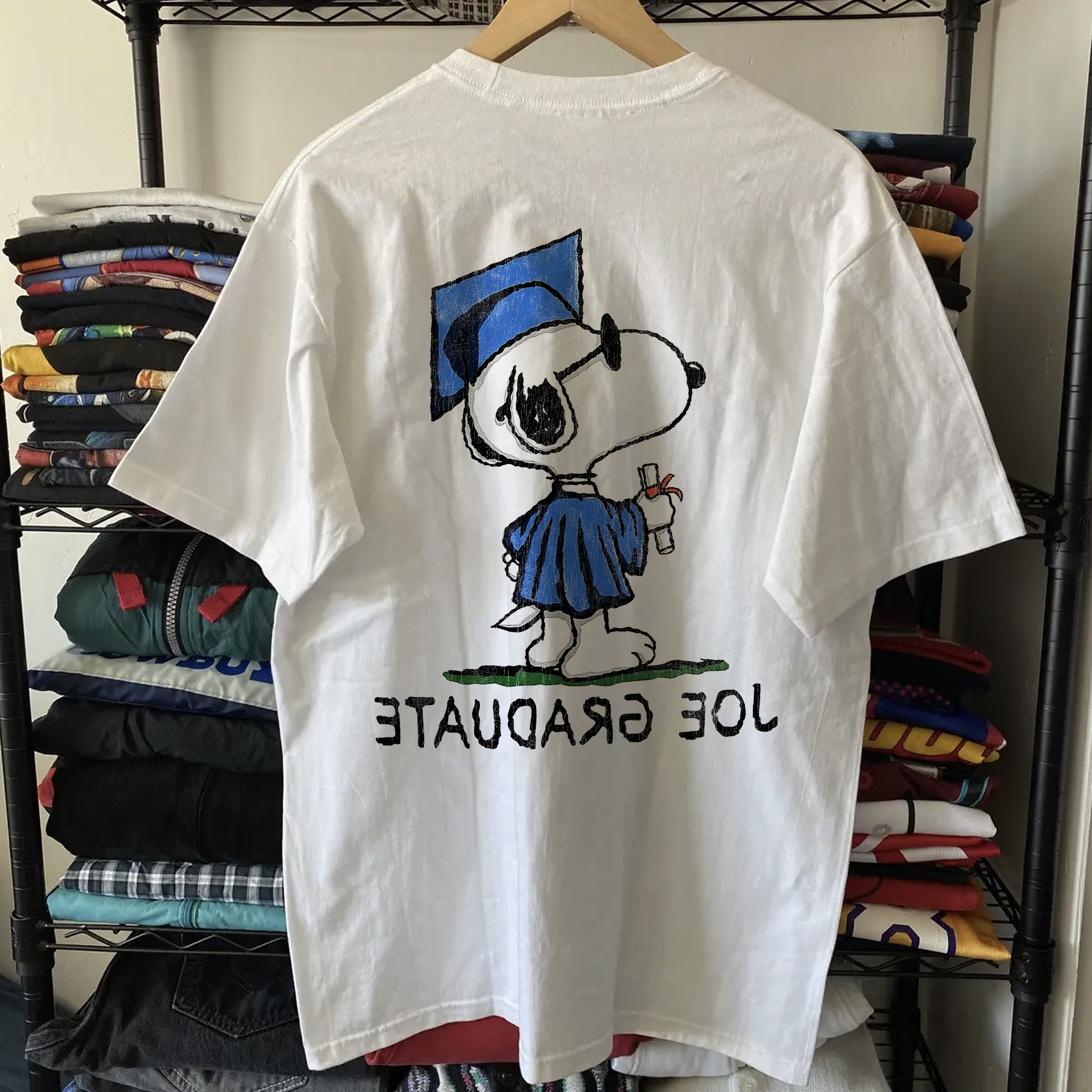 Rare Snoopy Joe Graduate Washed White Tee