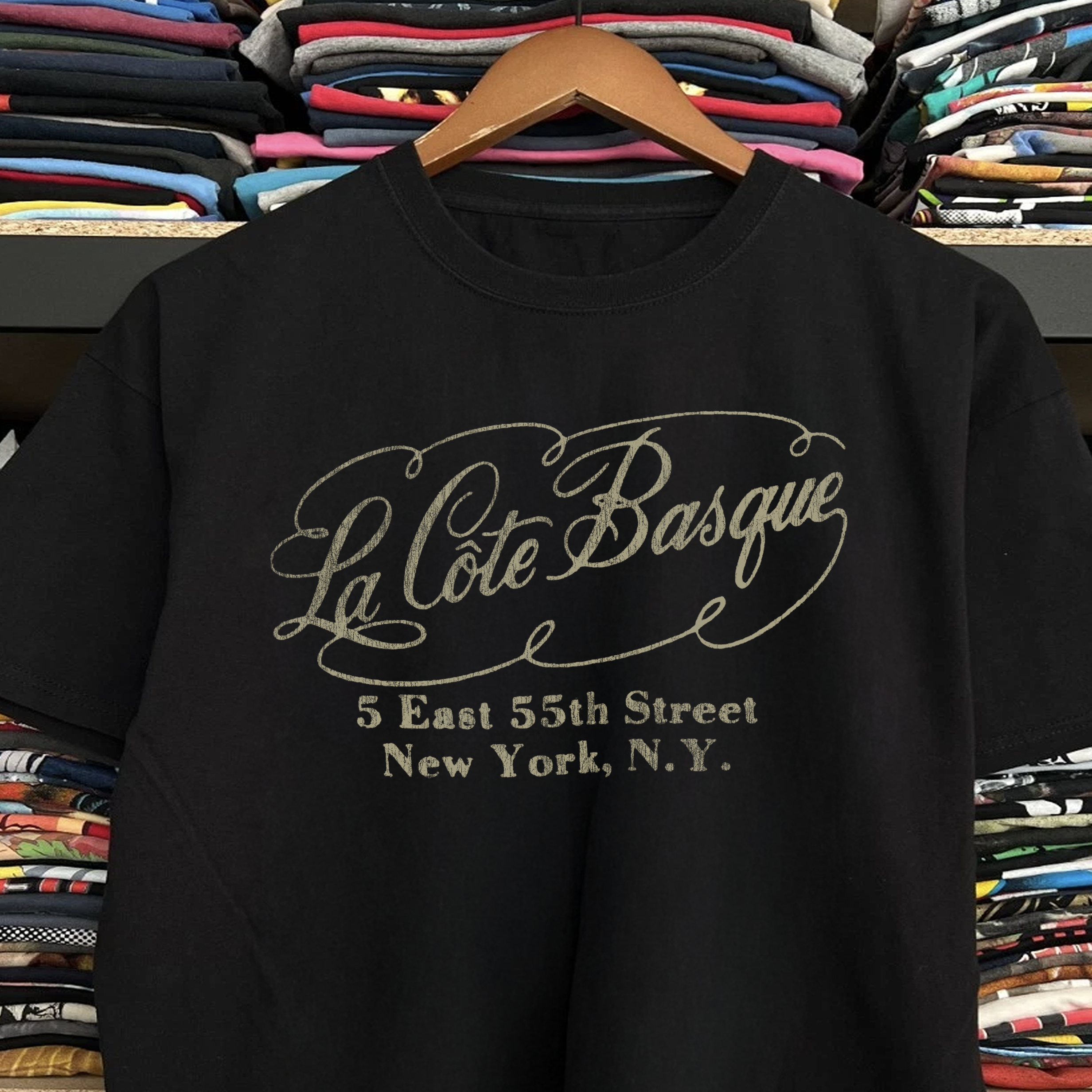 Rare La Côte Basque Restaurant Washed Black Tee