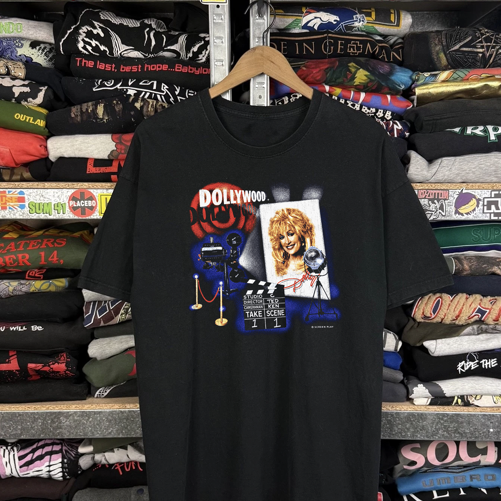 Rare Dollywood Washed Black Tee