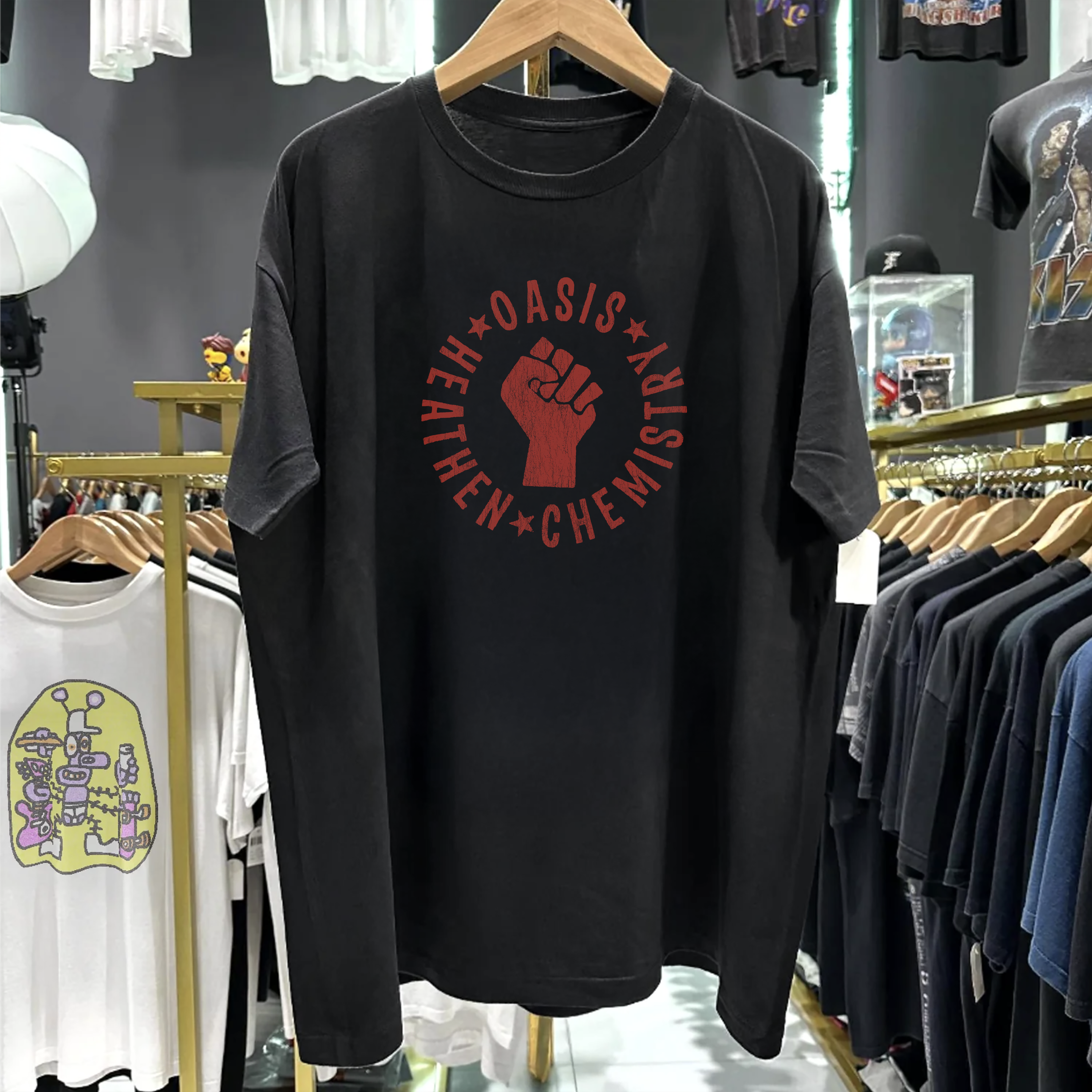 2002 0ASIS HEATHEN CHEMISTRY WASHED BLACK TEE