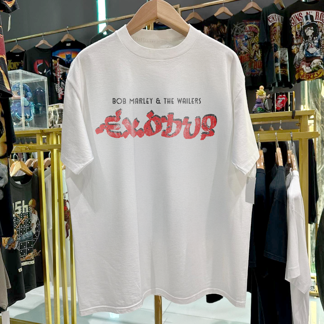 70s 'Exodus' Bob Marley & The Wailers Rare Washed White Tshirt 70s 'Exodus' Bob Marley & The Wailers Rare Washed White Tshirt