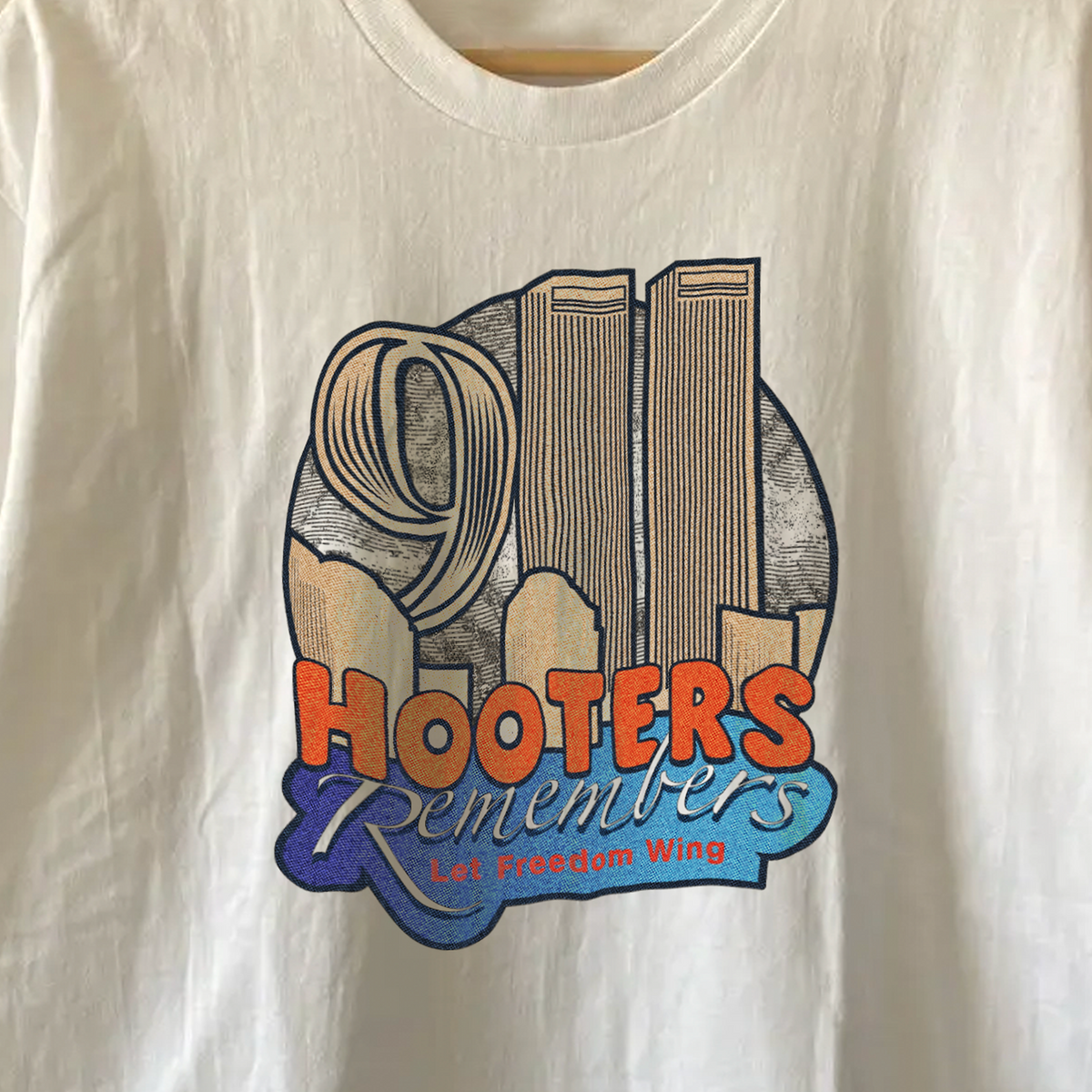 Hooters 9/11 Washed White Tee