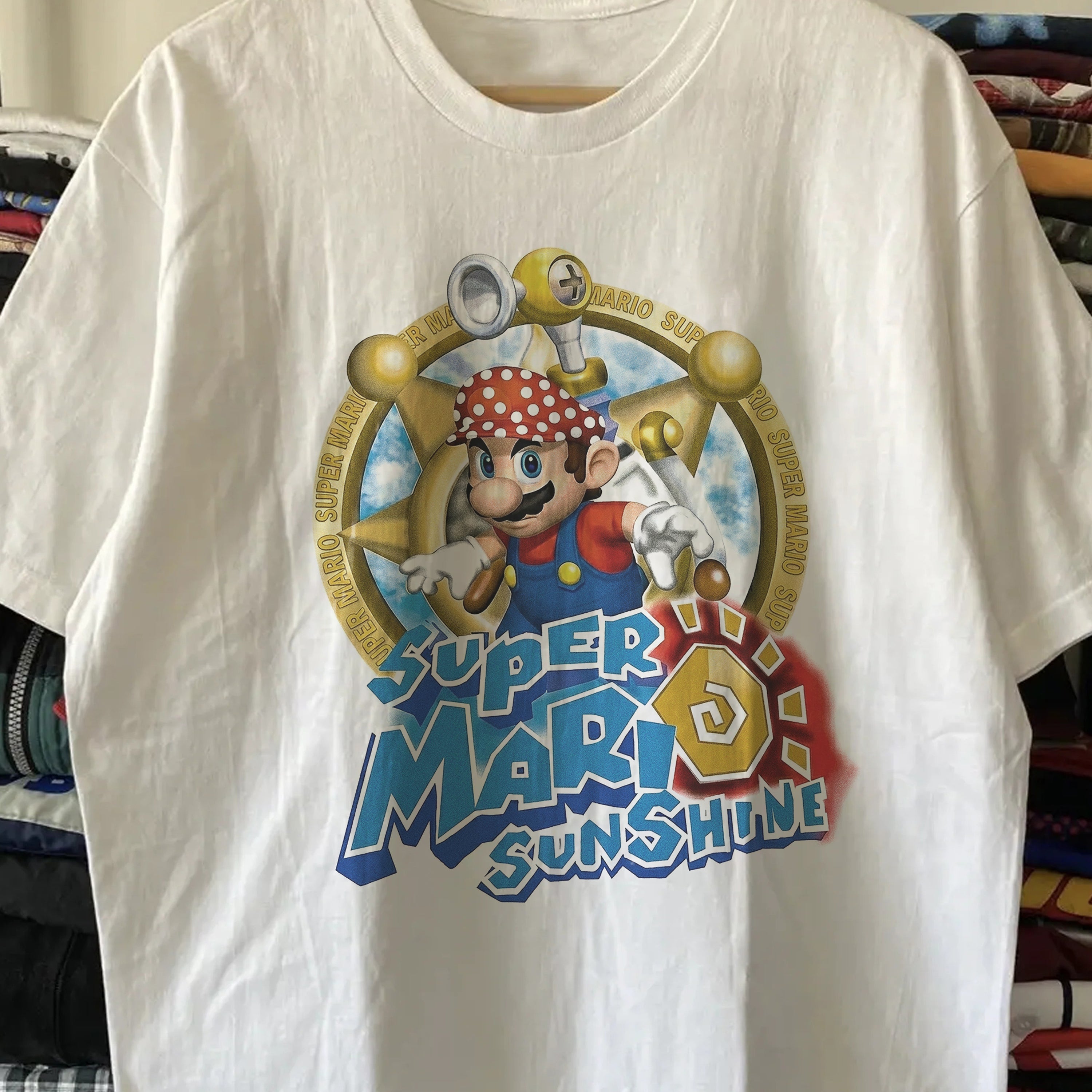Super Mario - Sunshine Washed White T-Shirt
